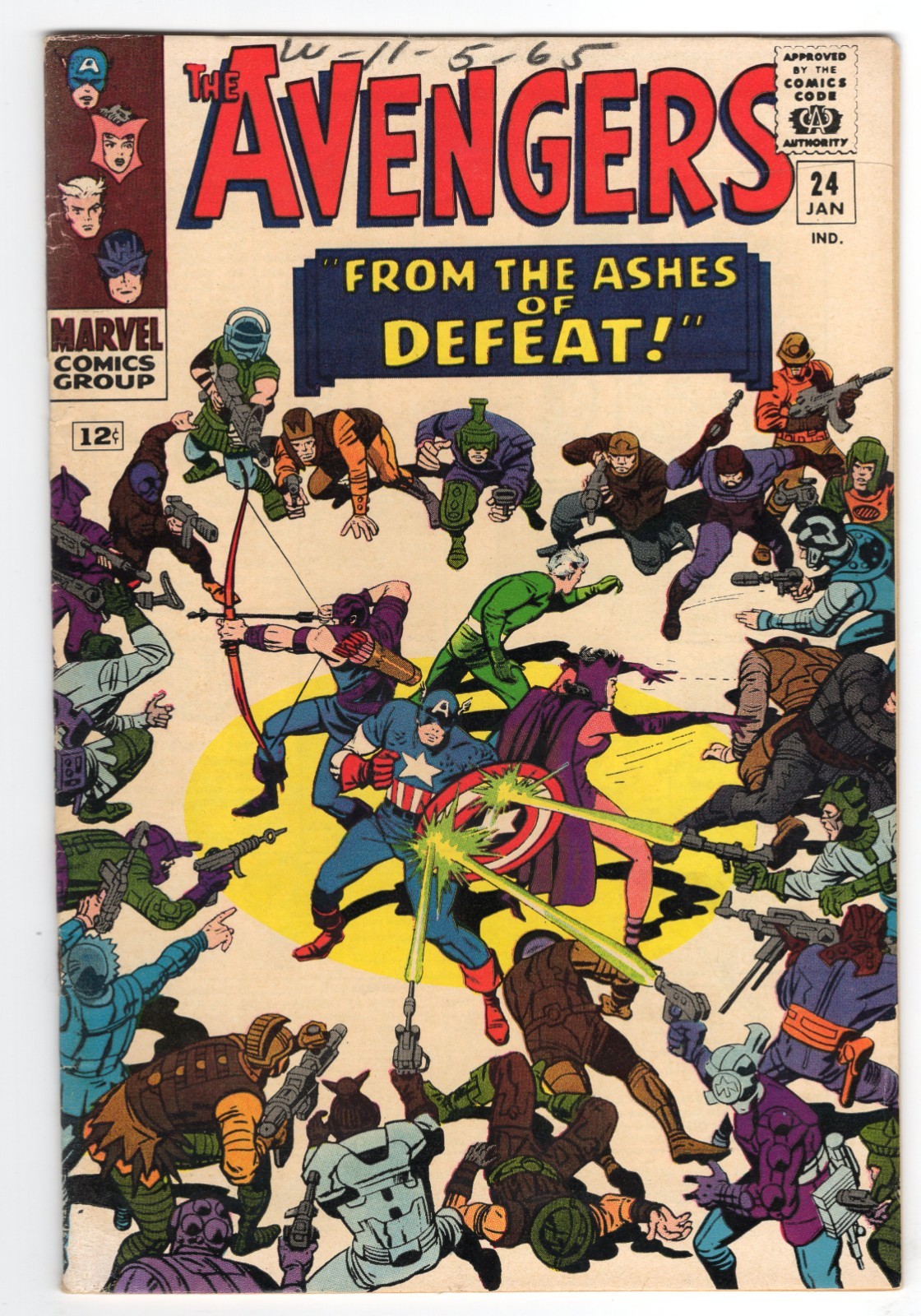 Avengers 24 1966 Marvel Comics VG 4.0 Captain America Kang 2nd Ravonna Renslayer