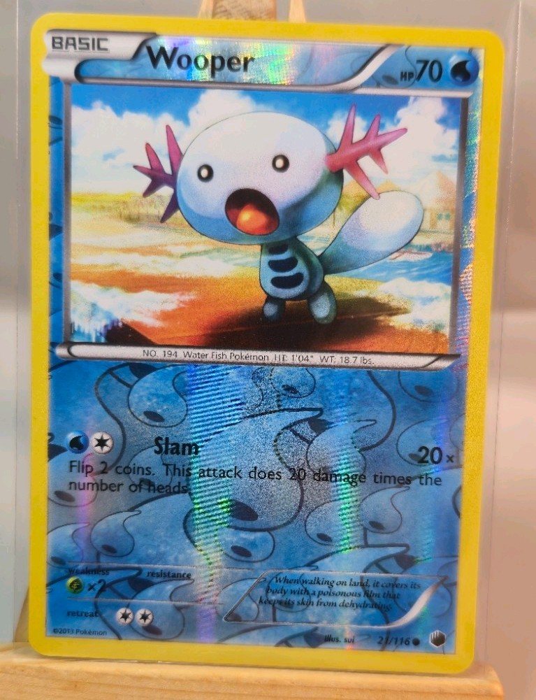 Wooper 21/116 Plasma Freeze Reverse Holo N/M POKEMON ENGLISH VINTAGE Wooper 21/116 Plasma Freeze Reverse Holo N/M POKEMON ENGLISH VINTAGE