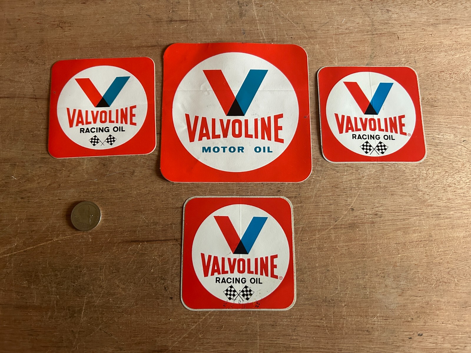 Valvoline Racing Motor Oil Decal Sticker Junk Drawer Lot Vintage 4 Total