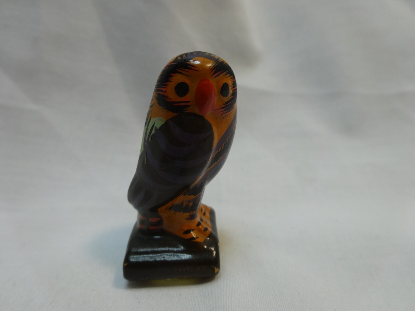 Vintage 1988 ENESCO Miniature Owl Figurine Hand Painted Pottery 1 7/8