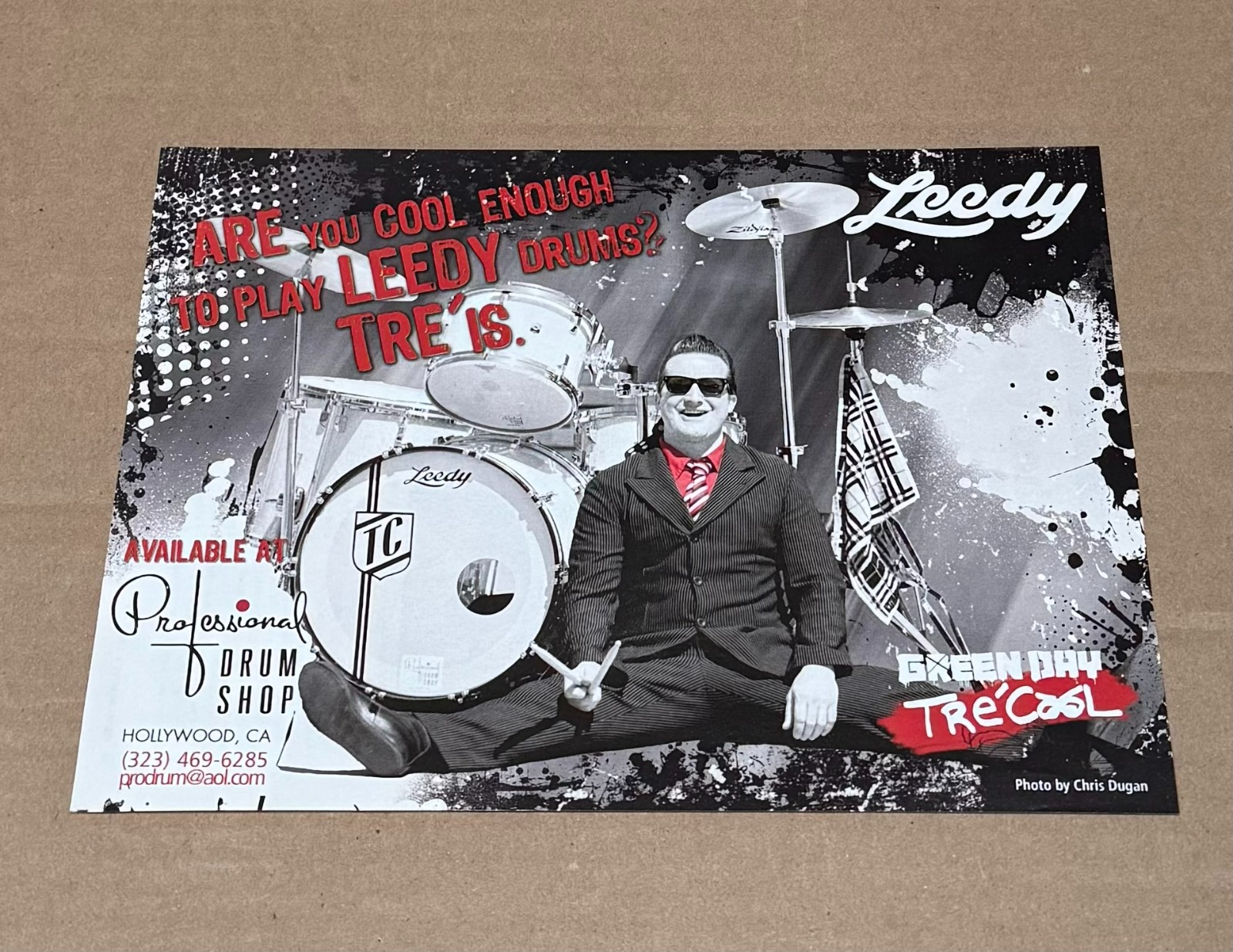 LEEDY DRUMS - TRE COOL of GREEN DAY - 2009 Print Advertisement
