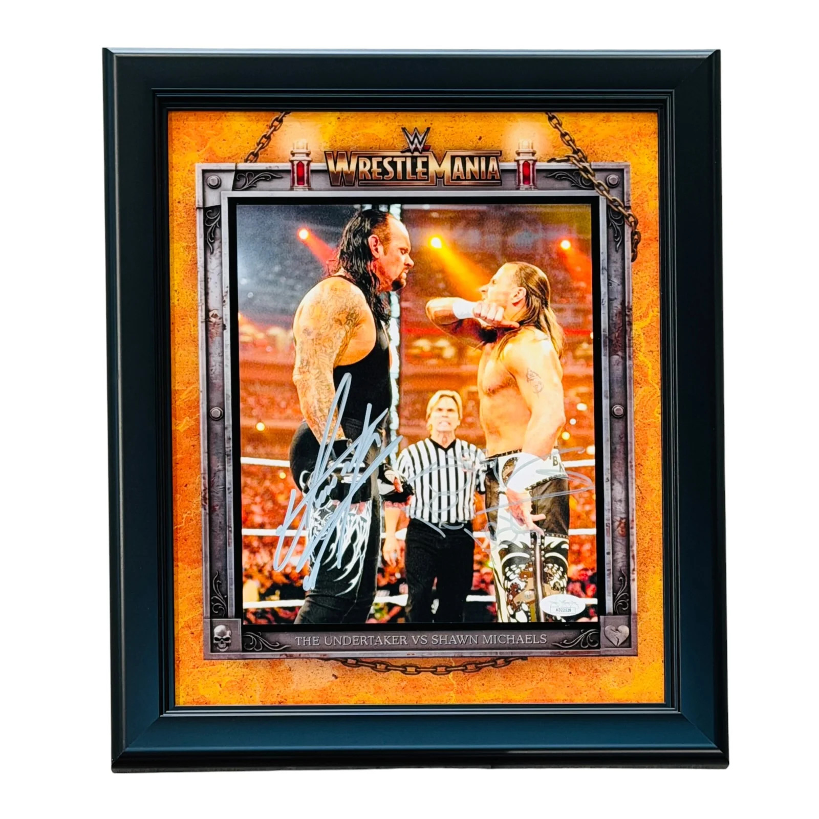 Undertaker & Shawn Michaels Autographed WrestleMania Deluxe Framed 8x10 Photo - Undertaker & Shawn Michaels Autographed WrestleMania Deluxe Framed 8x10 Photo -