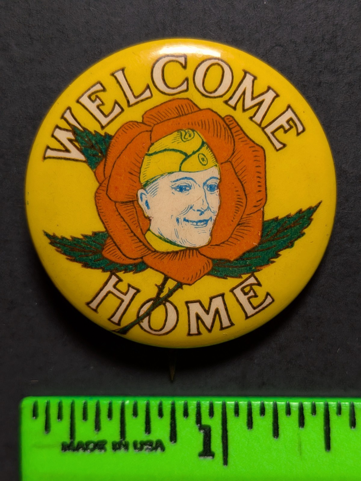 Vintage Welcome Home General McArthur World War 2 Pinback Pin