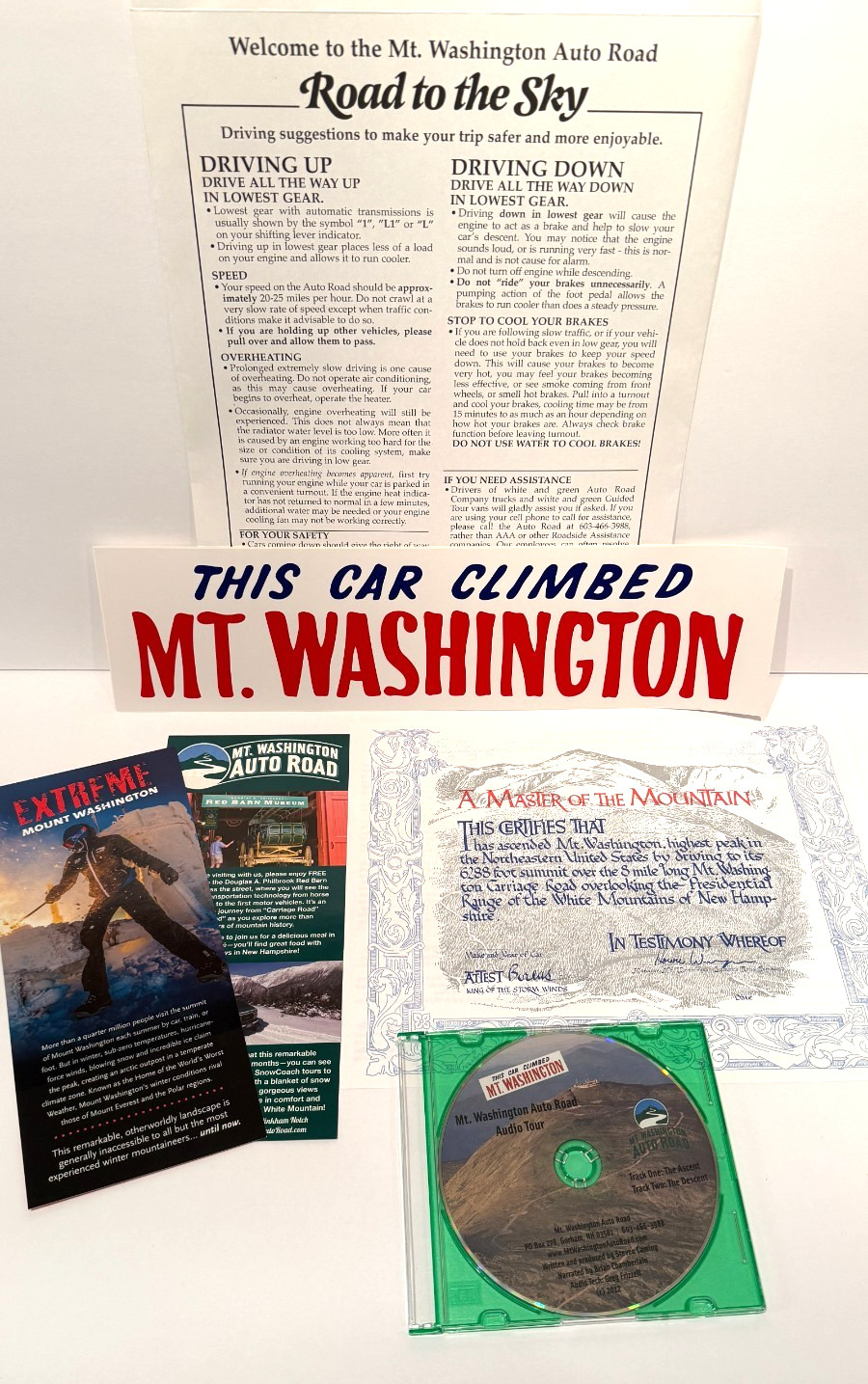 New Hampshire Mount Mt. Washington Bumper Sticker w/ Navigation CD & Certificate New Hampshire Mount Mt. Washington Bumper Sticker w/ Navigation CD & Certificate