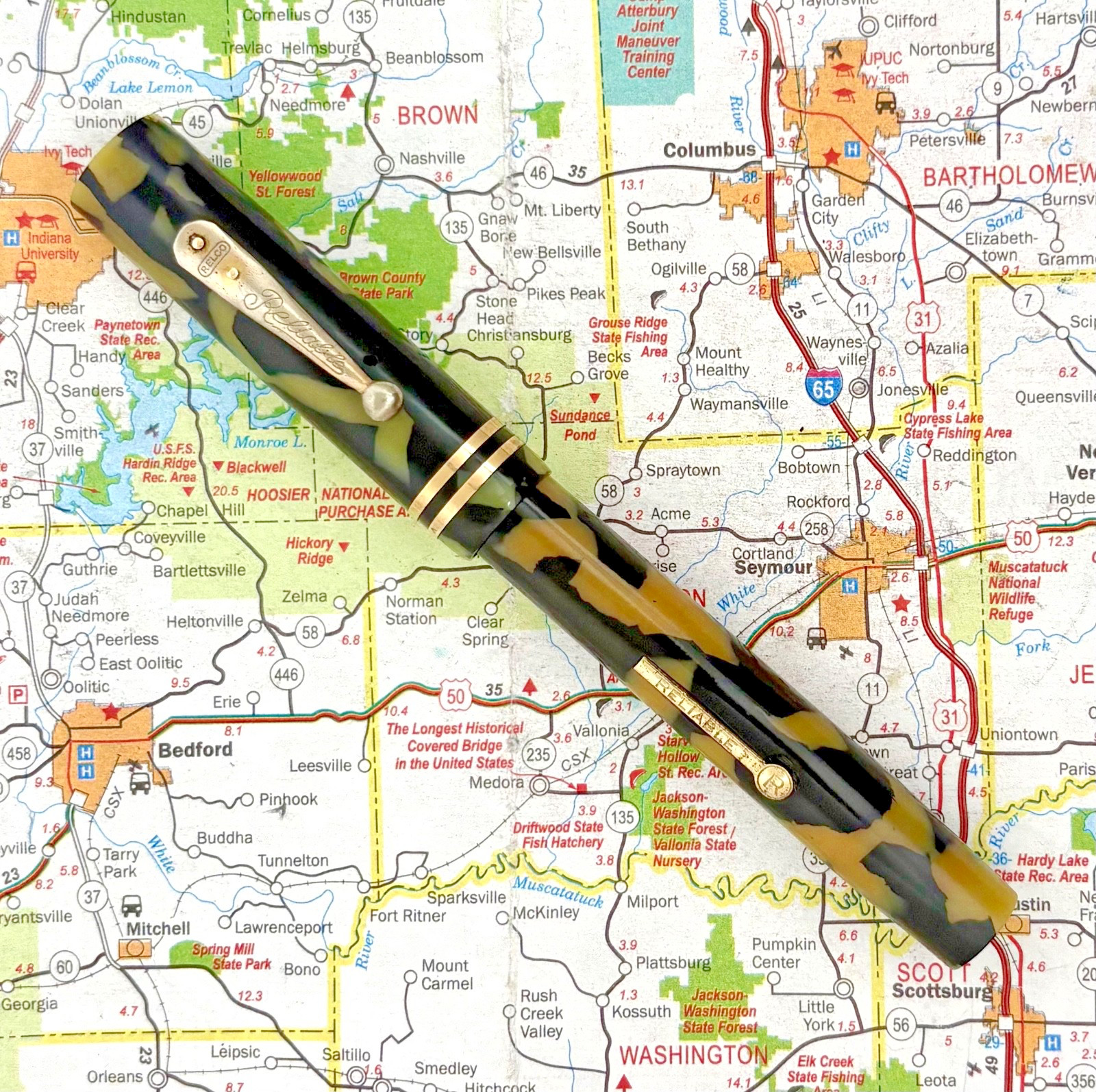 Vintage Reliable Co. Celluloid Fountain Pen with 14k Gold Nib: *Restored* Vintage Reliable Co. Celluloid Fountain Pen with 14k Gold Nib: *Restored*