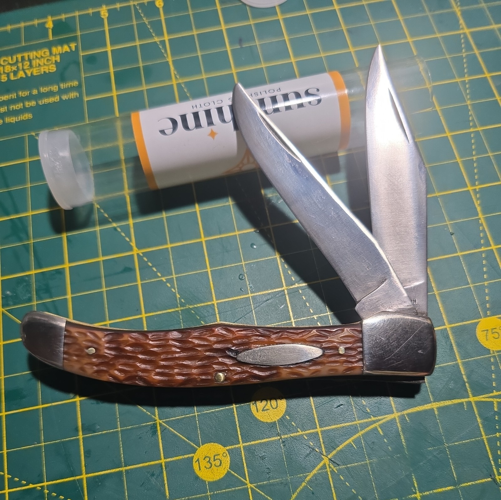 VINTAGE WESTERN USA 062 DELRIN HANDLE FOLDING HUNTER KNIFE. GREAT SNAP