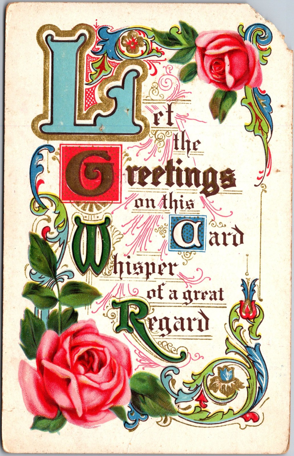 Antique 1918 Greeting Postcard Rose Pink Embossed Handwritten Message Back Antique 1918 Greeting Postcard Rose Pink Embossed Handwritten Message Back