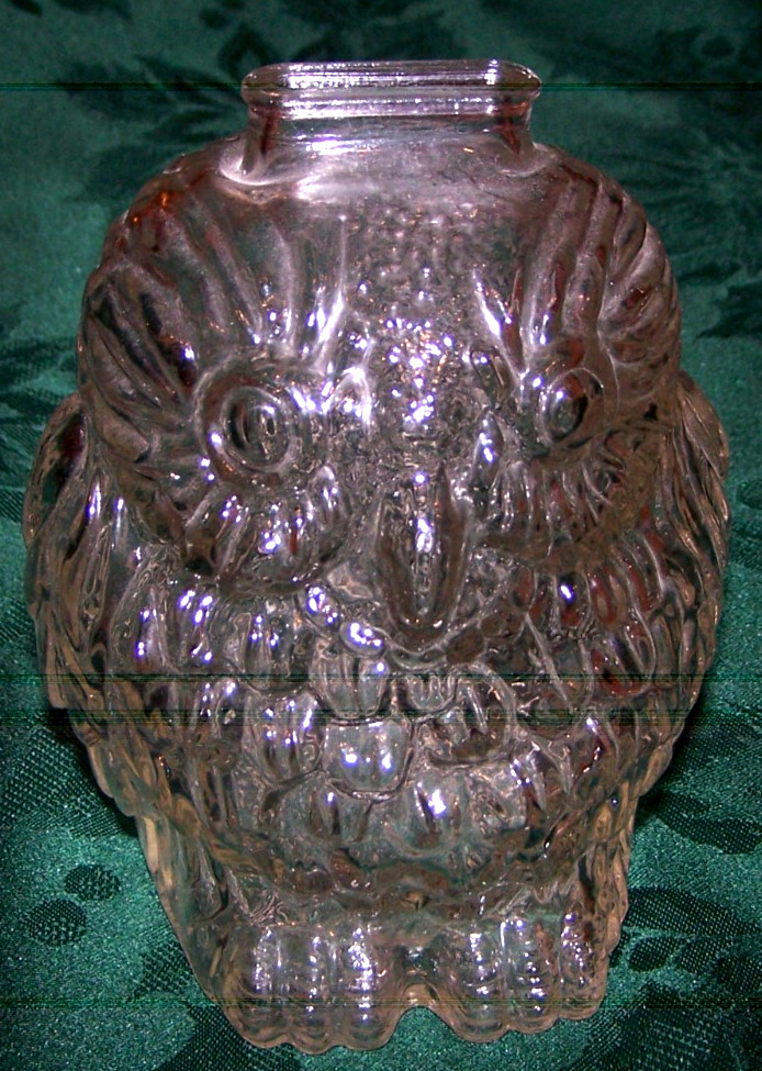 Nice Undamaged Glass Wise Old Owl Coin Bank