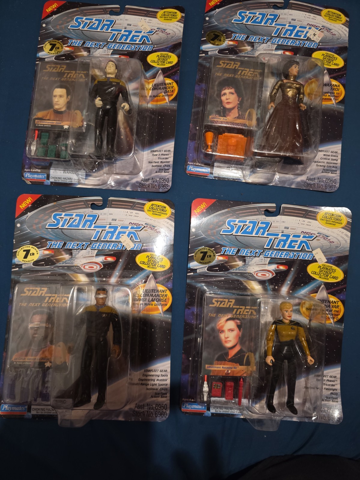 Playmates Star Trek TNG Action Figures Lot Tasha Yar, Data, Geordi, Lwaxana Troi Playmates Star Trek TNG Action Figures Lot Tasha Yar, Data, Geordi, Lwaxana Troi