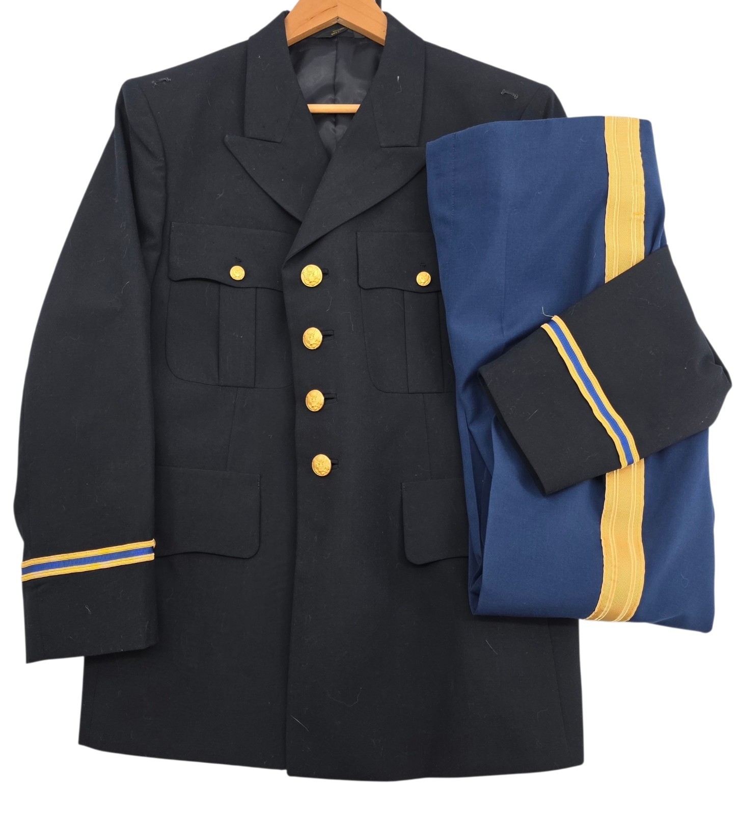 Vtg US Army Officer Dress Blue ASU Uniform 44 Davis Clothing Co, Spartacus 36x27