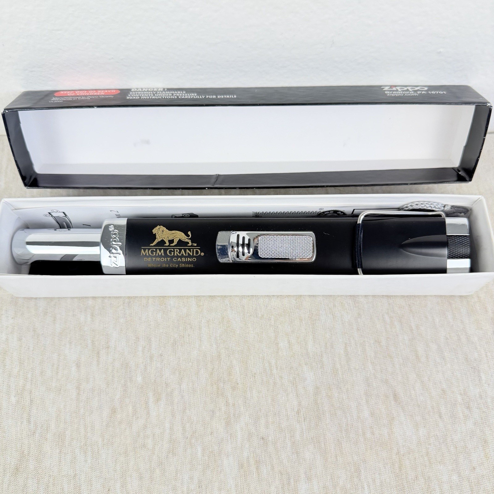 Zippo MPL MGM Grand Detroit Casino Multi Purpose Butane Lighter w/ Box