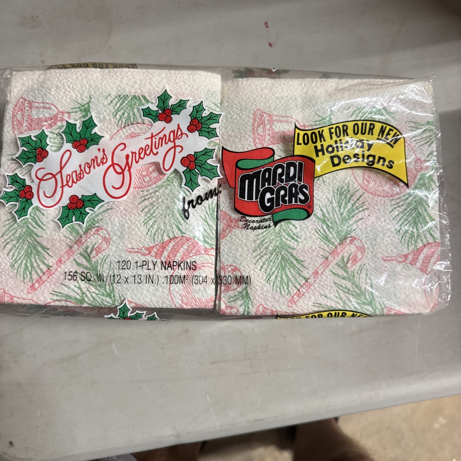 Mardi Gras Seasons, Greetings, Vintage Napkins, New, And Package Never Opened Mardi Gras Seasons, Greetings, Vintage Napkins, New, And Package Never Opened
