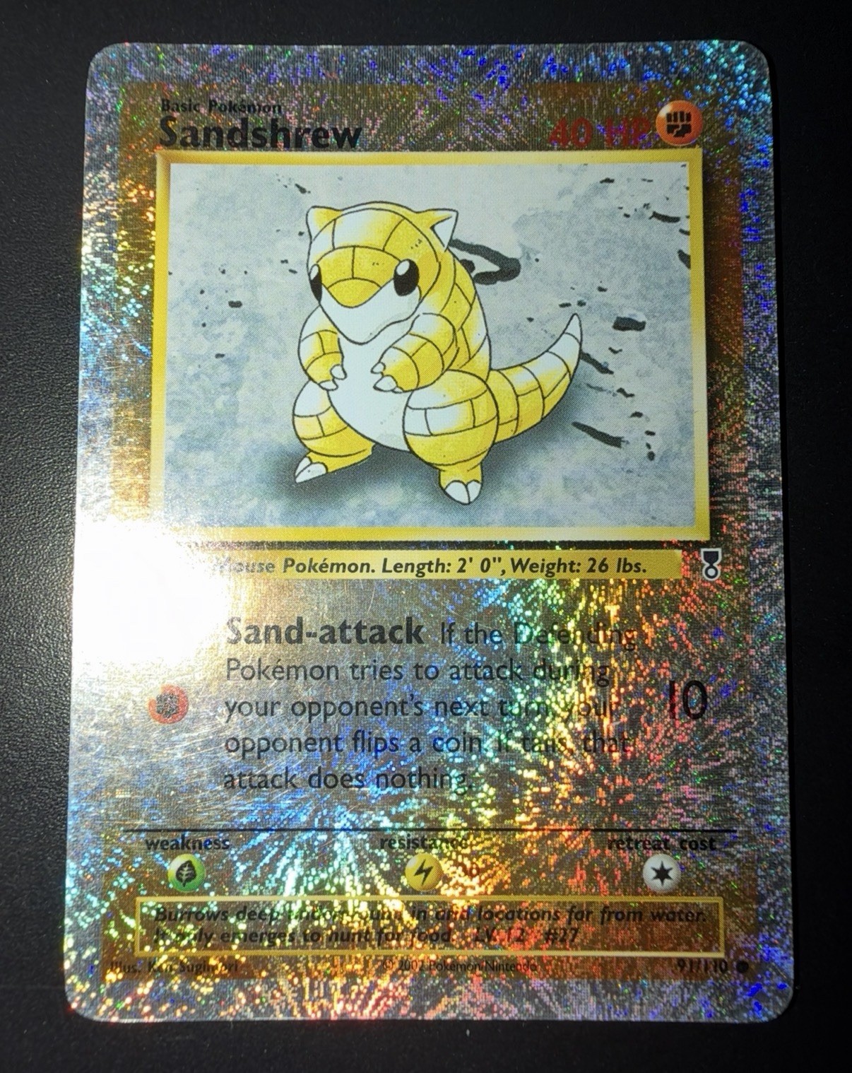 Pokemon 2002 Legendary Collection Sandshrew #91/110