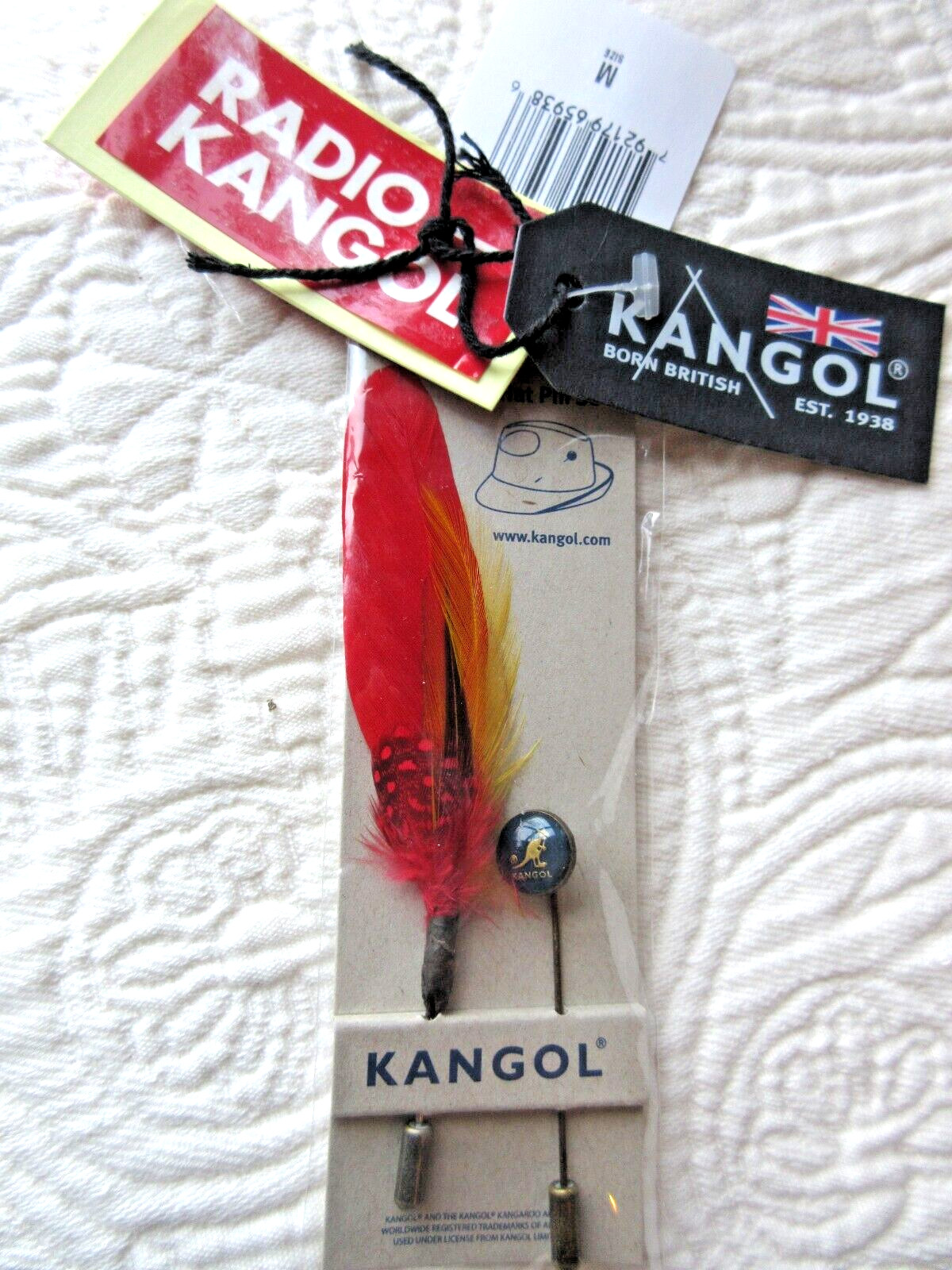 KANGOL BARCLAY TRILBY HAT PIN SET FEATHER + BUTTON BORN BRITISH NEW SEALED SIZ M KANGOL BARCLAY TRILBY HAT PIN SET FEATHER + BUTTON BORN BRITISH NEW SEALED SIZ M
