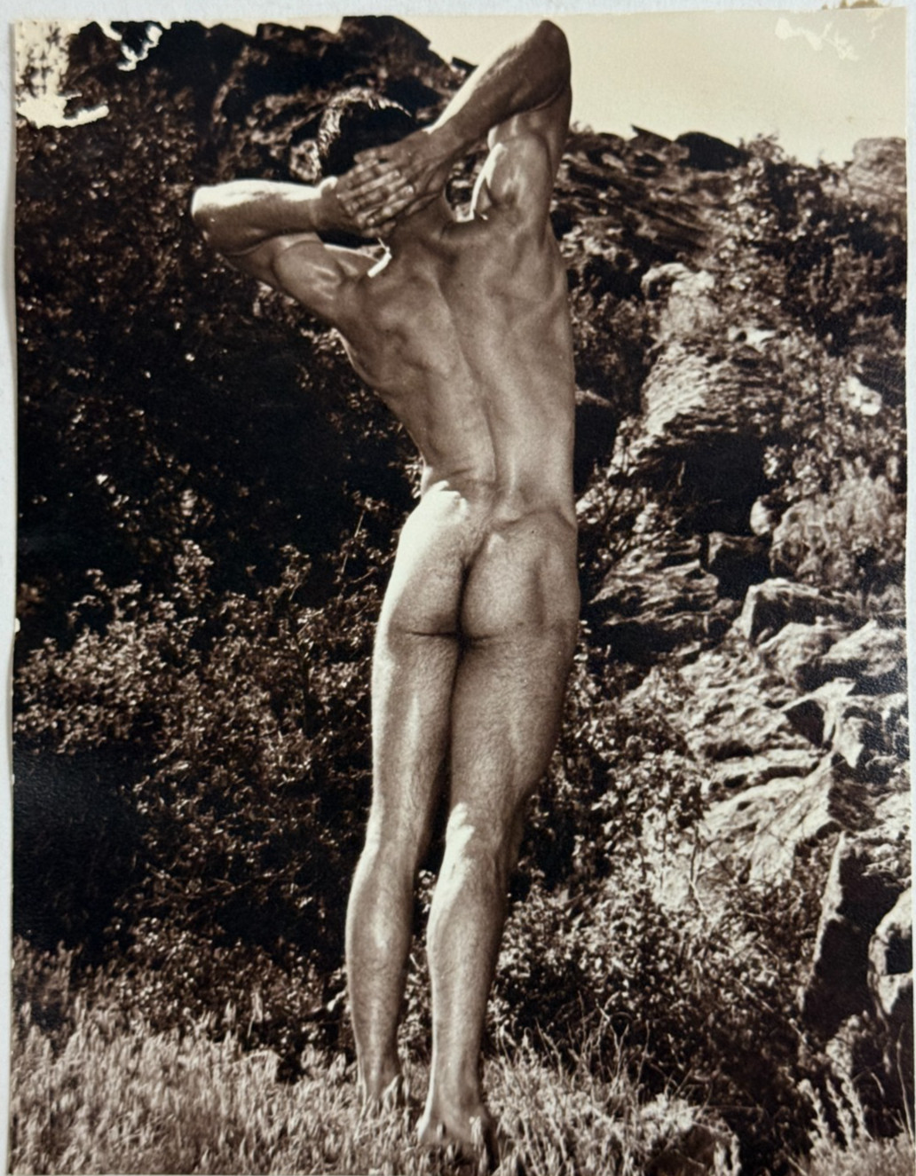 Vintage Male Figure Study Photograph, Denver, Colorado Western Photography Guild Vintage Male Figure Study Photograph, Denver, Colorado Western Photography Guild