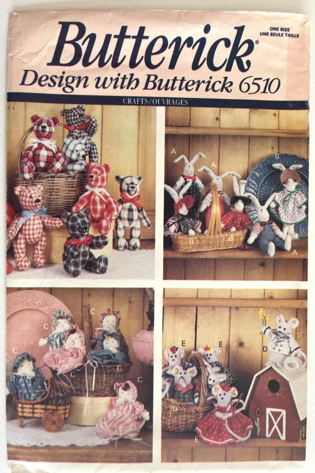 1990\'s Butterick Little Friends Pattern 6510 UNCUT