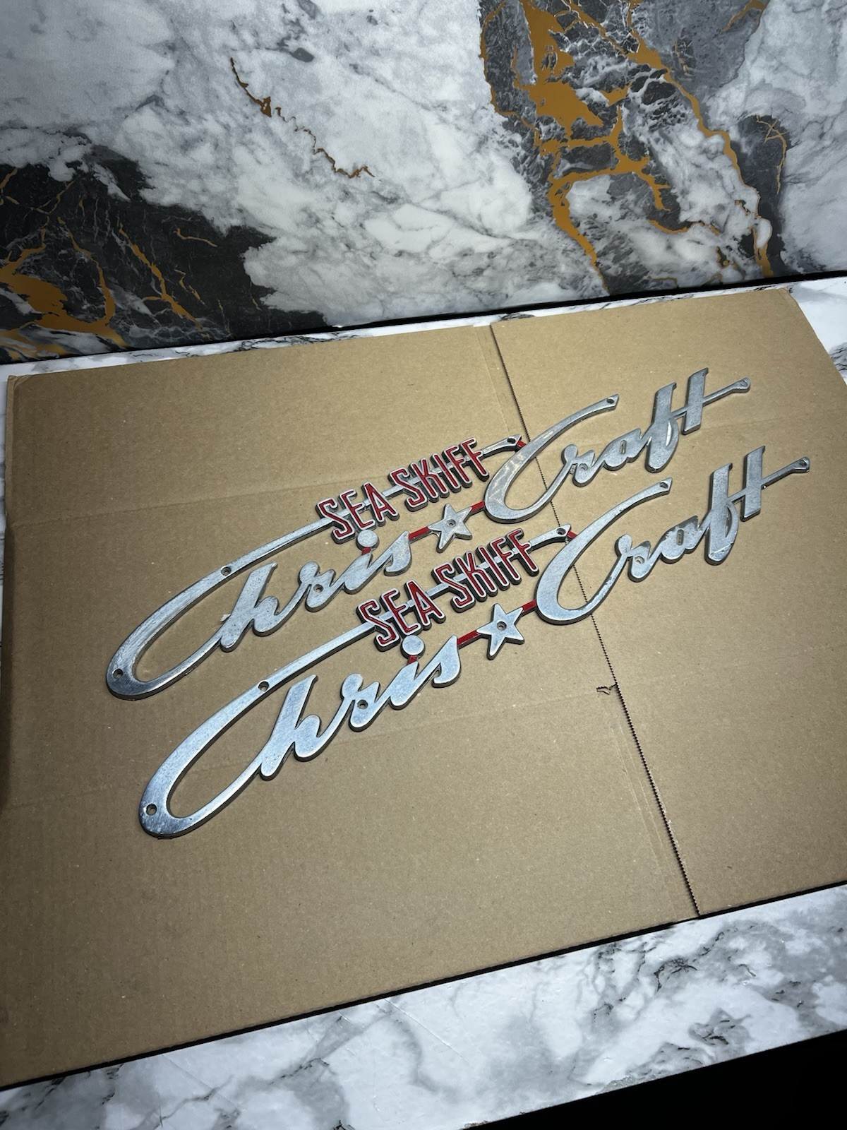 Vintage Chris Craft Sea Skiff Emblem 23 1/4 Vintage Chris Craft Sea Skiff Emblem 23 1/4