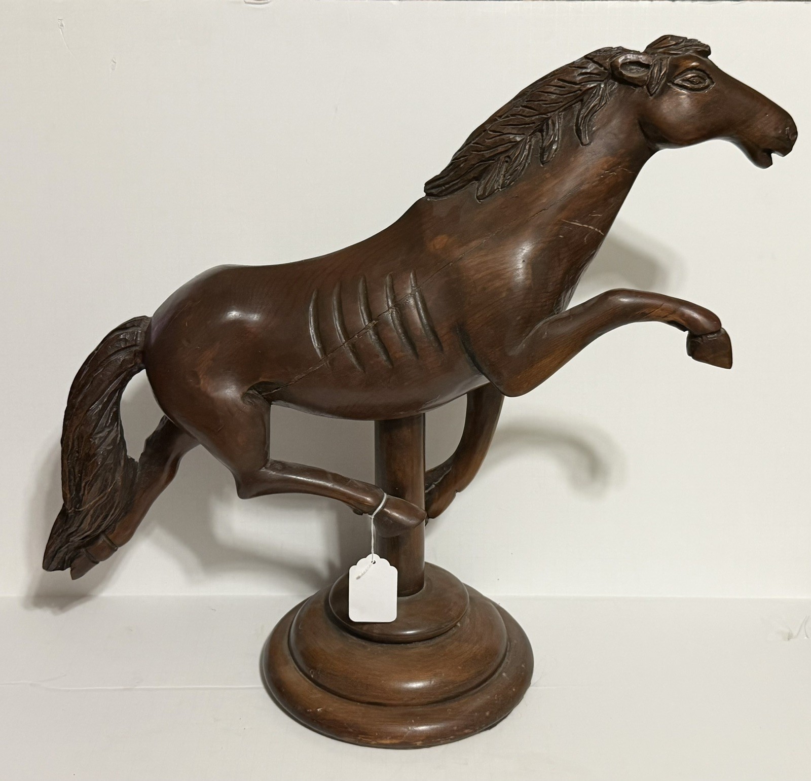 Vintage Wooden Handcrafted Horse Large Heavy 12LB + 2Ft High 28 Vintage Wooden Handcrafted Horse Large Heavy 12LB + 2Ft High 28