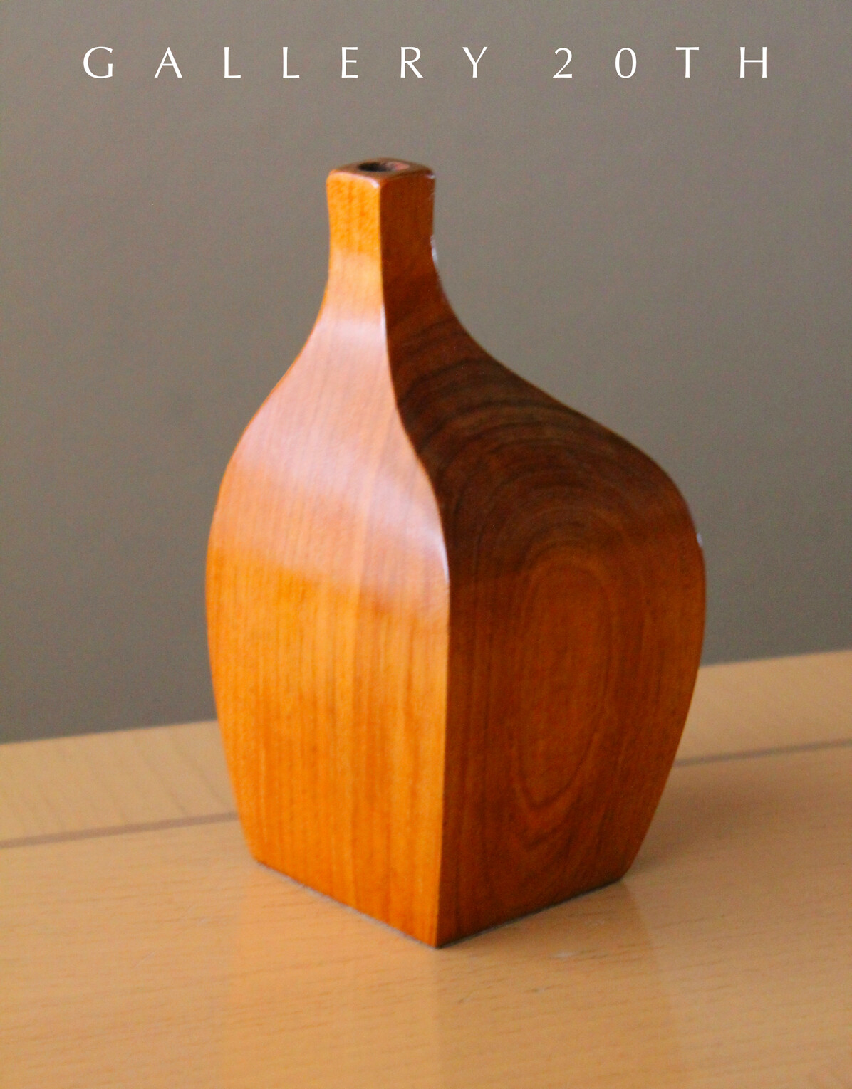 HANDMADE SLEEK DANISH MODERN MAHOGONY VASE GORGEOUS MID CENTURY 50\'S 60\'S VTG