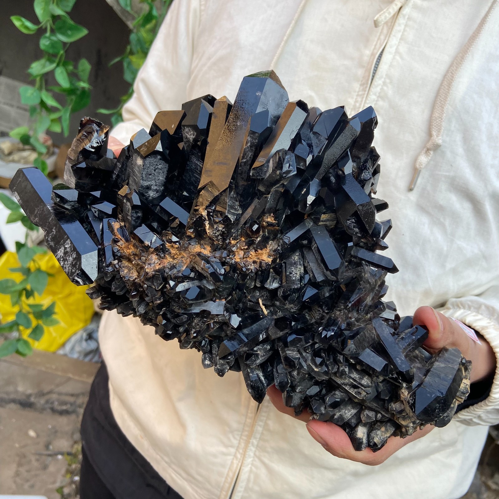 14.5LB Natural Smoky Black Quartz Cluster Crystal raw Specimen Healing