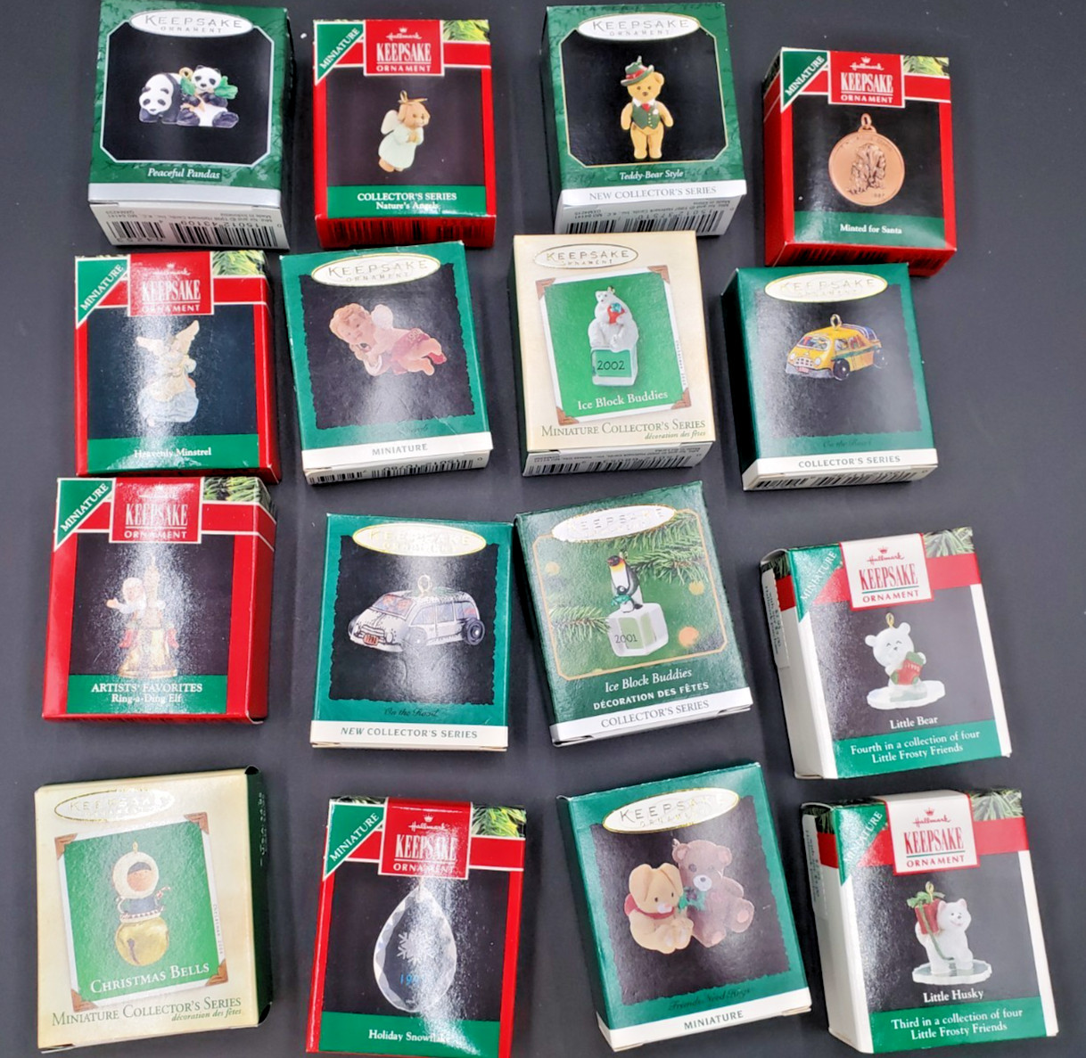 🔥🔥Lot Of 16 Vintage Hallmark Keepsake Miniature Christmas Ornaments In Boxes😎 🔥🔥Lot Of 16 Vintage Hallmark Keepsake Miniature Christmas Ornaments In Boxes😎