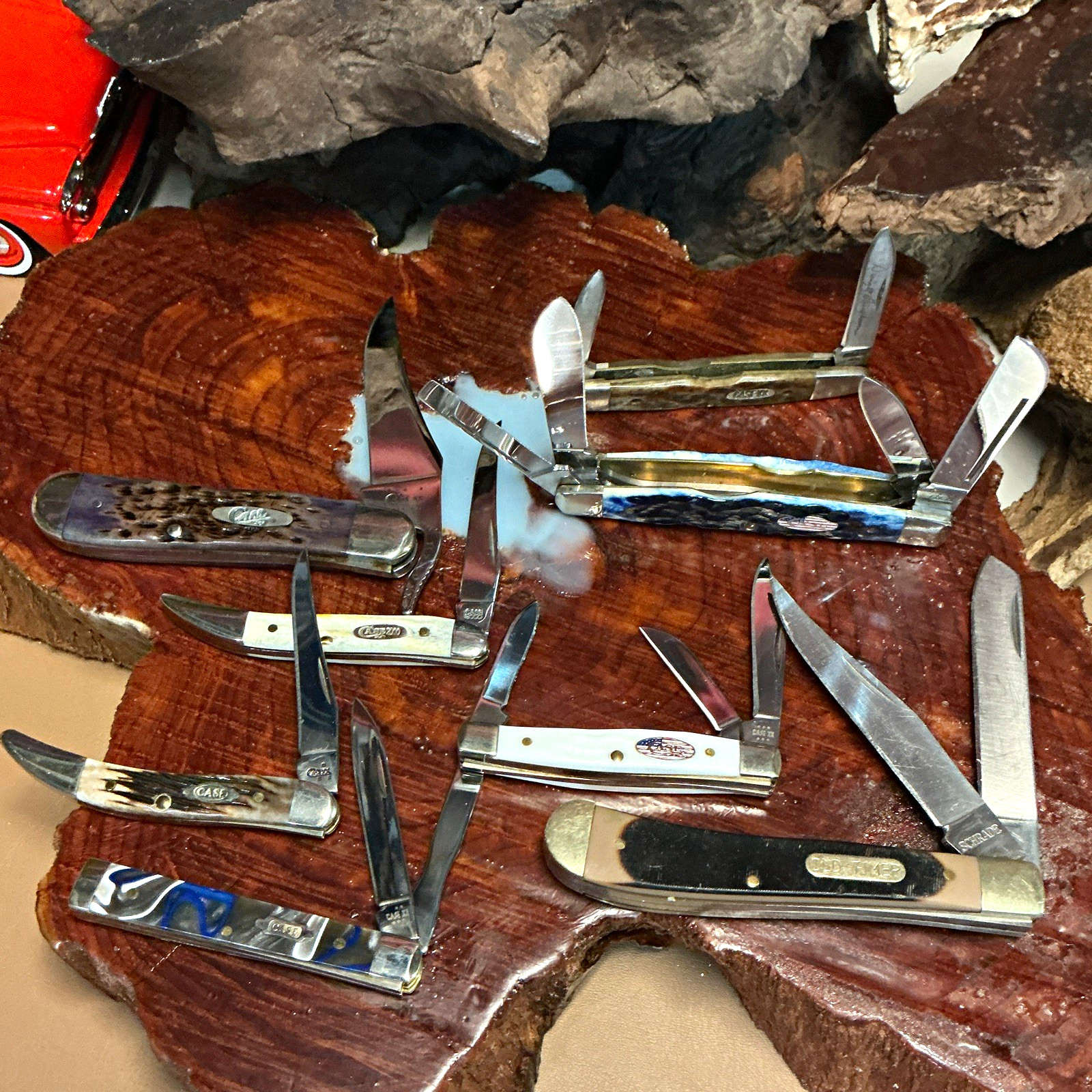 Case XX/Old Timer/Schrade Mixed Lot Pocketknives Bone Handle Slipjoint SS