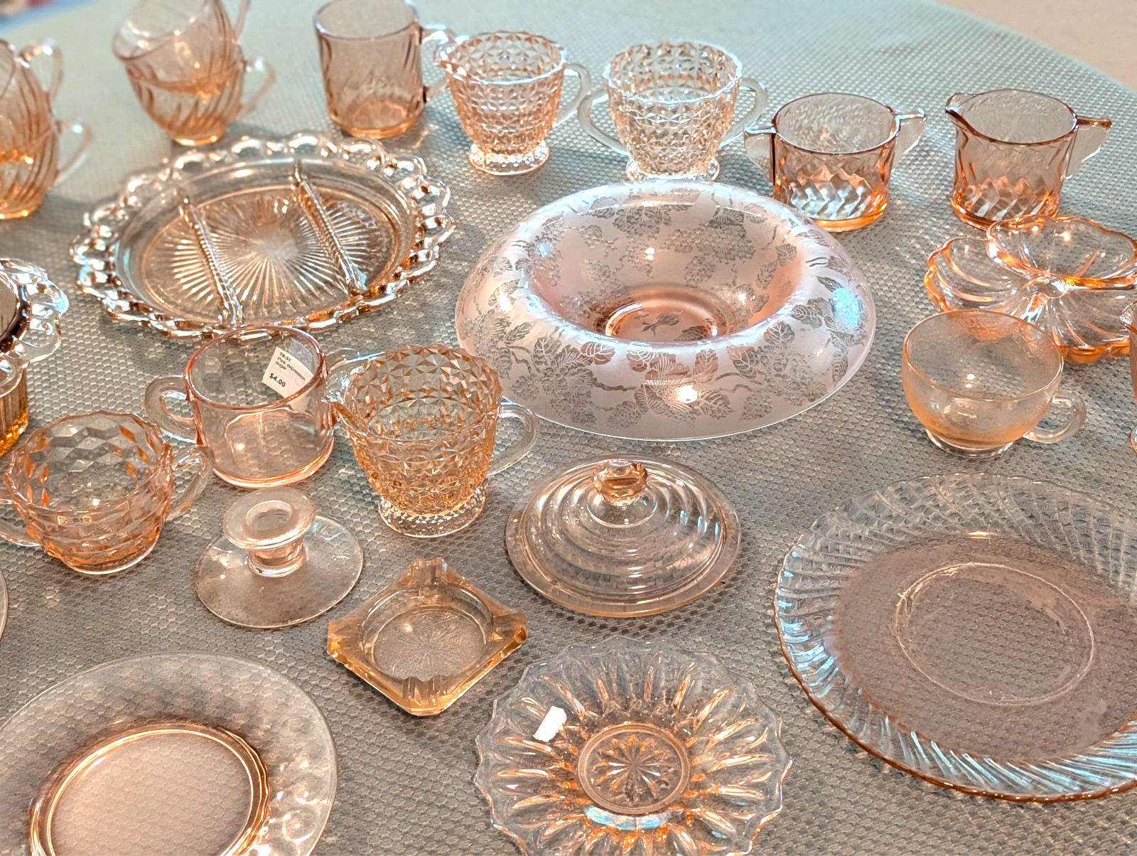 Stunning 27-Piece Vintage Pink Depression Glass & Arcoroc Collection Mixed Lot