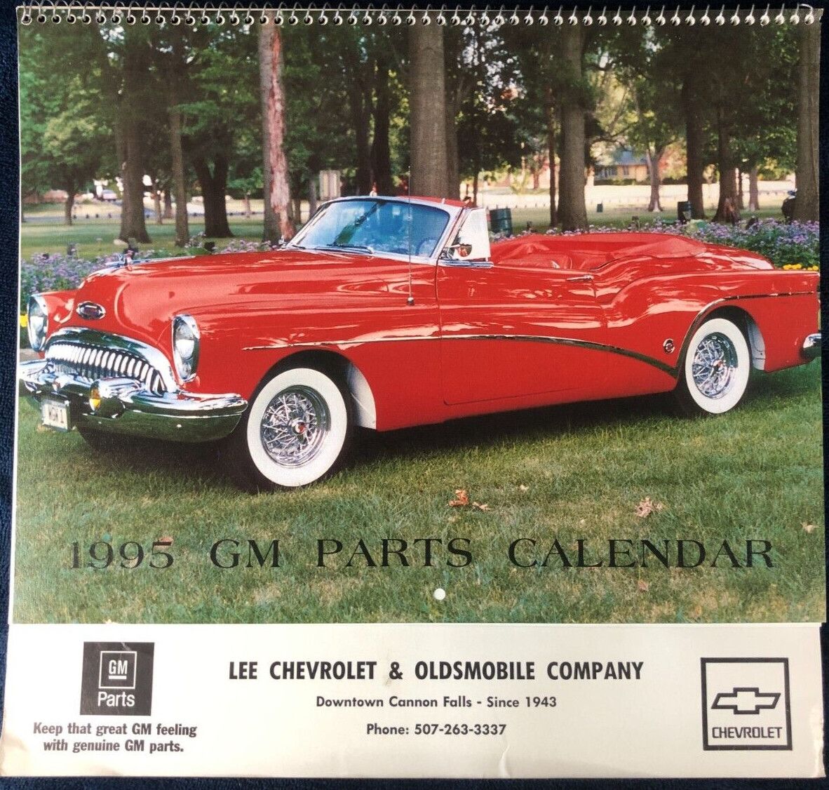 1995 GM Parts Classic Cars Wall Calendar Chevy Dealership Advertising