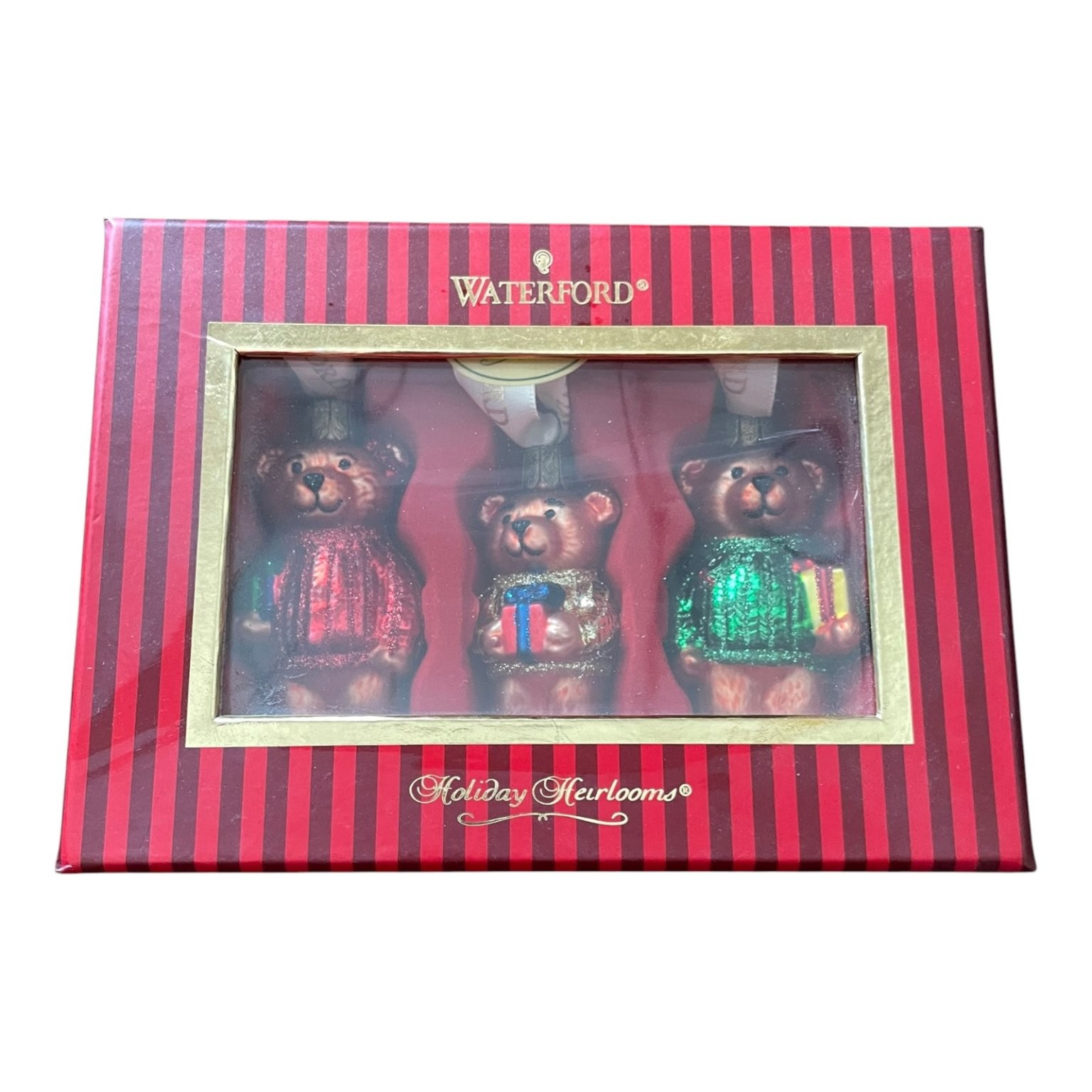 Waterford Holiday Heirlooms Set of 3 Teddy Bear Christmas Ornaments New Box Waterford Holiday Heirlooms Set of 3 Teddy Bear Christmas Ornaments New Box