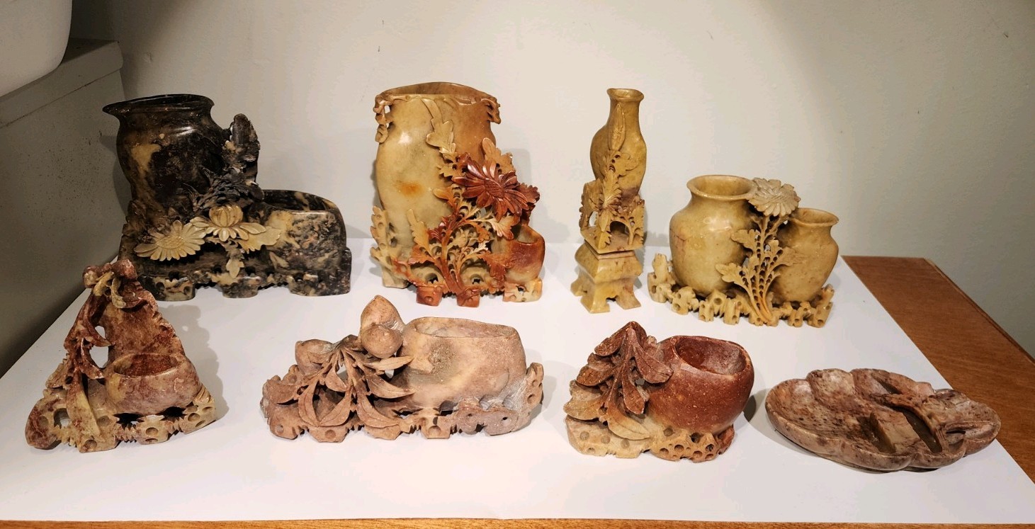 Vintage Carved Chinese SoapStone Lot, 19-20th Century ethnicities cultures Vintage Carved Chinese SoapStone Lot, 19-20th Century ethnicities cultures
