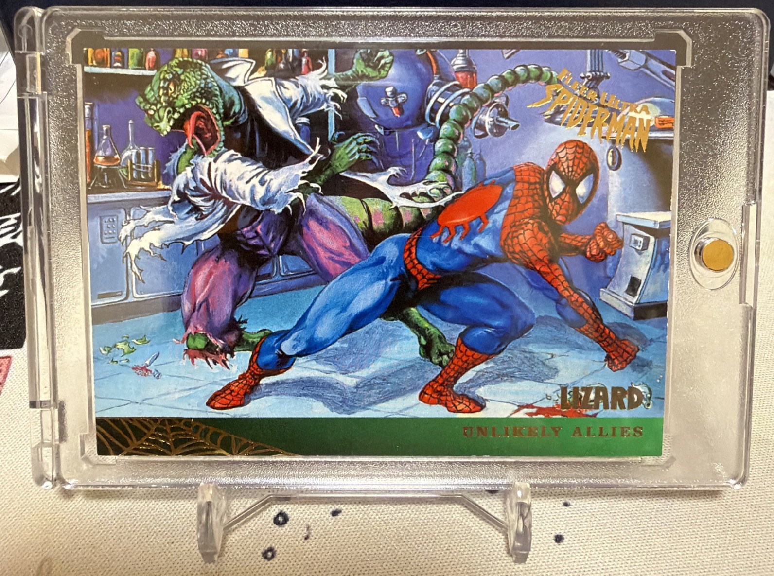 1995 Fleer Spider-Man Lizard - Gold Limited Parallel RARE Vintage POP🔥🔥🔥🔥 1995 Fleer Spider-Man Lizard - Gold Limited Parallel RARE Vintage POP🔥🔥🔥🔥