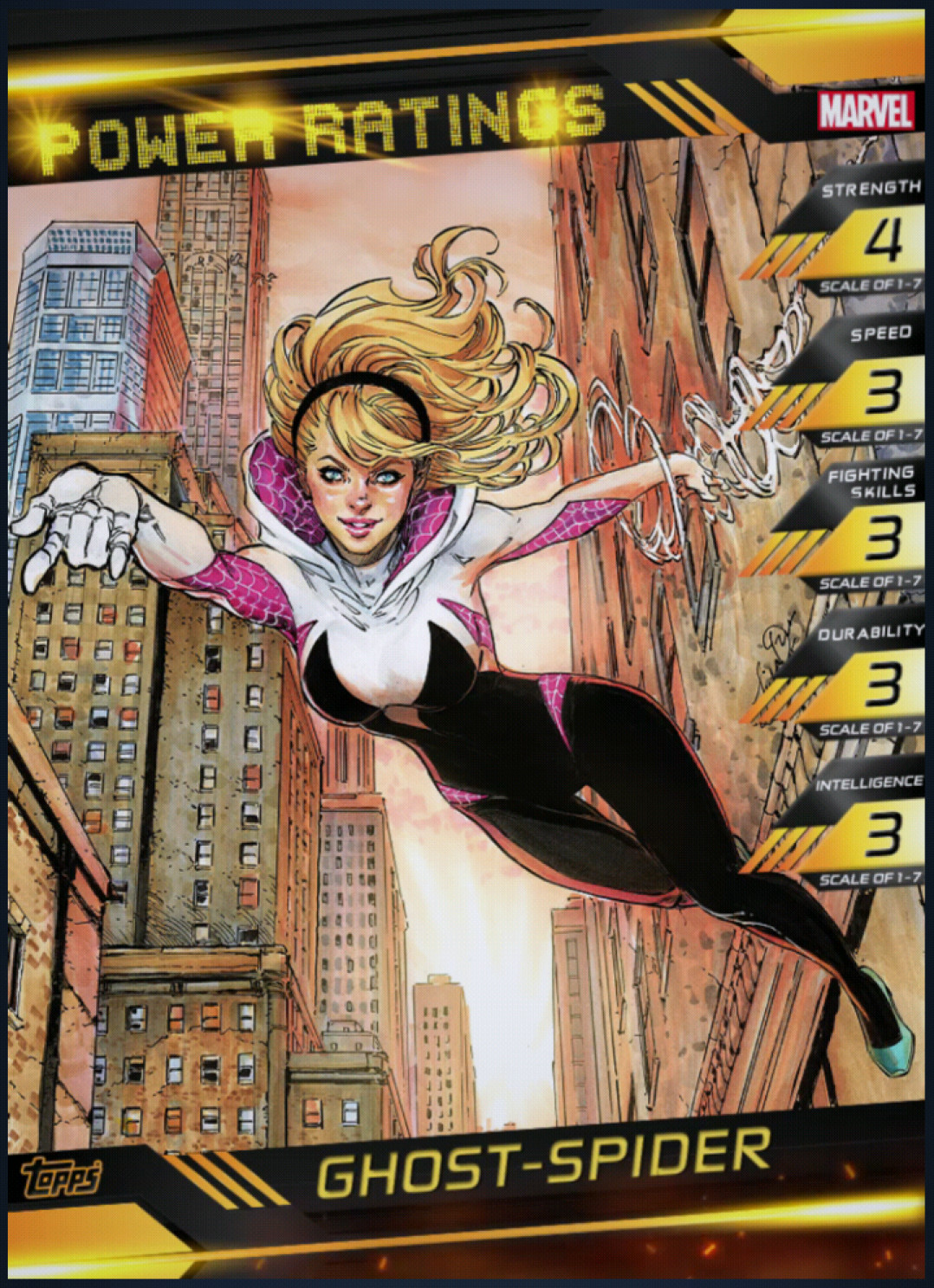 Ghost-Spider Power rating Motion - Topps Marvel Digital card