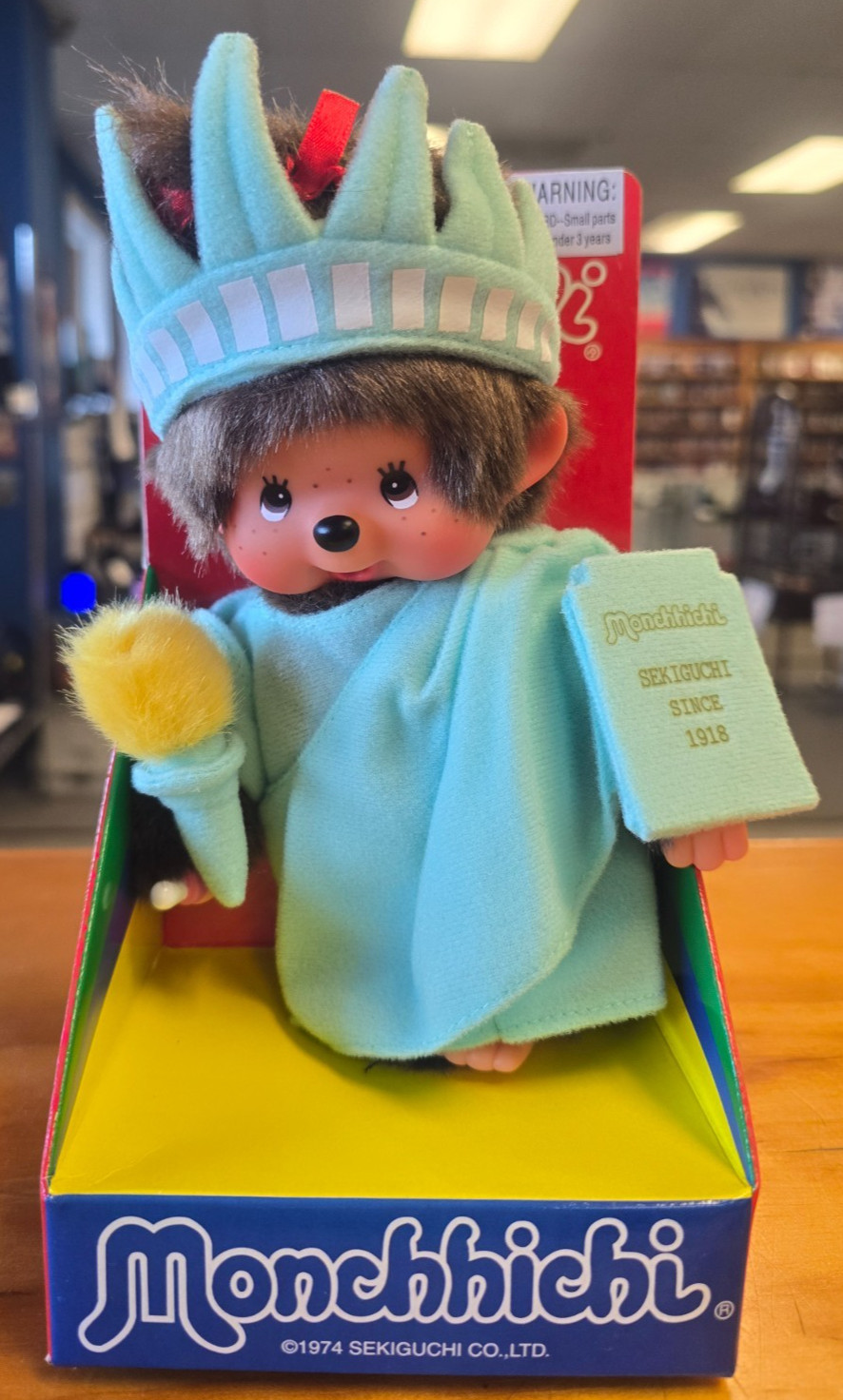 Monchhichi World Statue of Liberty by Sekiguchi, NEW, SUPER RARE Monchhichi World Statue of Liberty by Sekiguchi, NEW, SUPER RARE