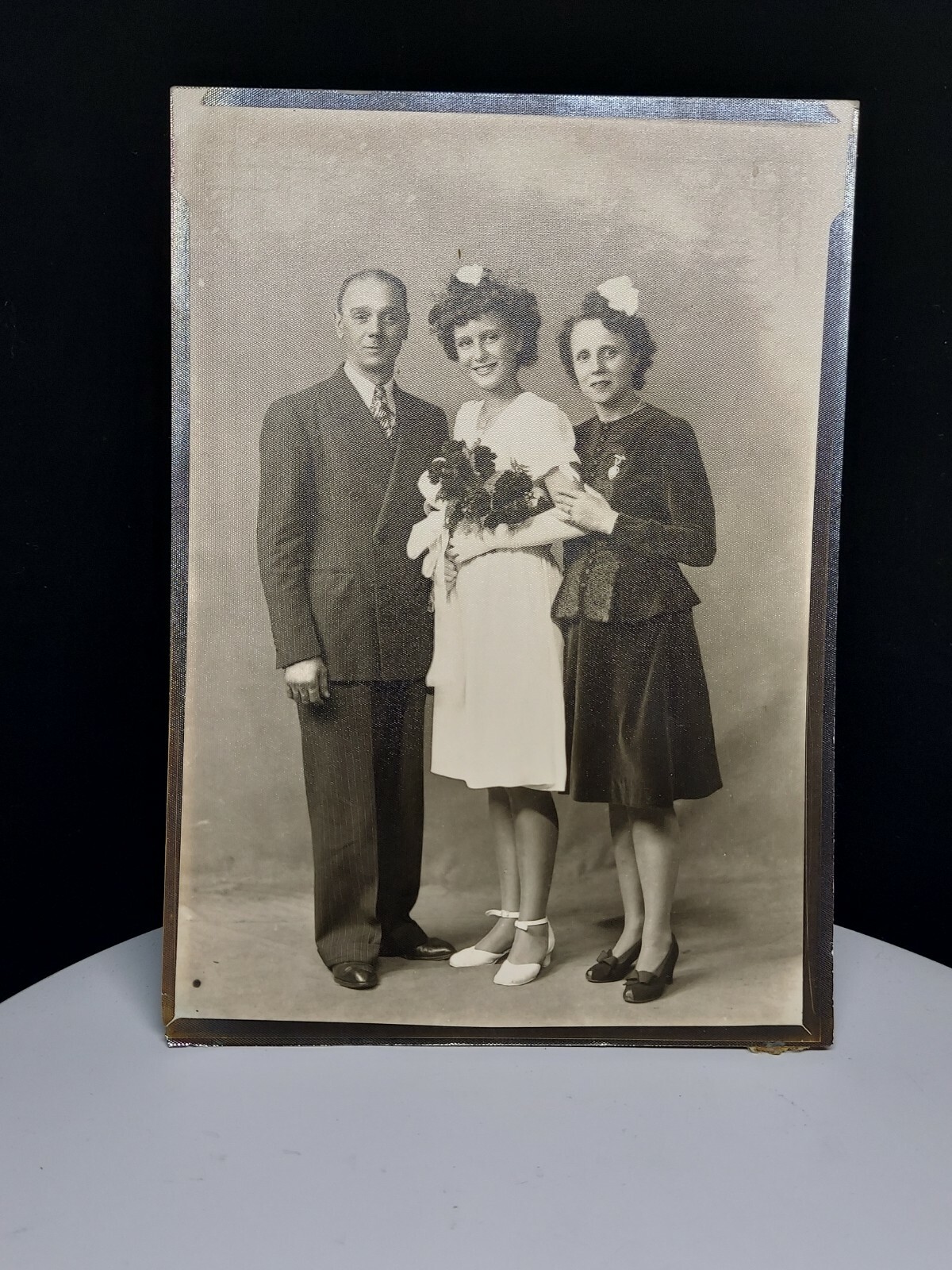 Vintage 1944 Original Photograph 5 X 7, Mother Father, Daughter Confirmation Day Vintage 1944 Original Photograph 5 X 7, Mother Father, Daughter Confirmation Day
