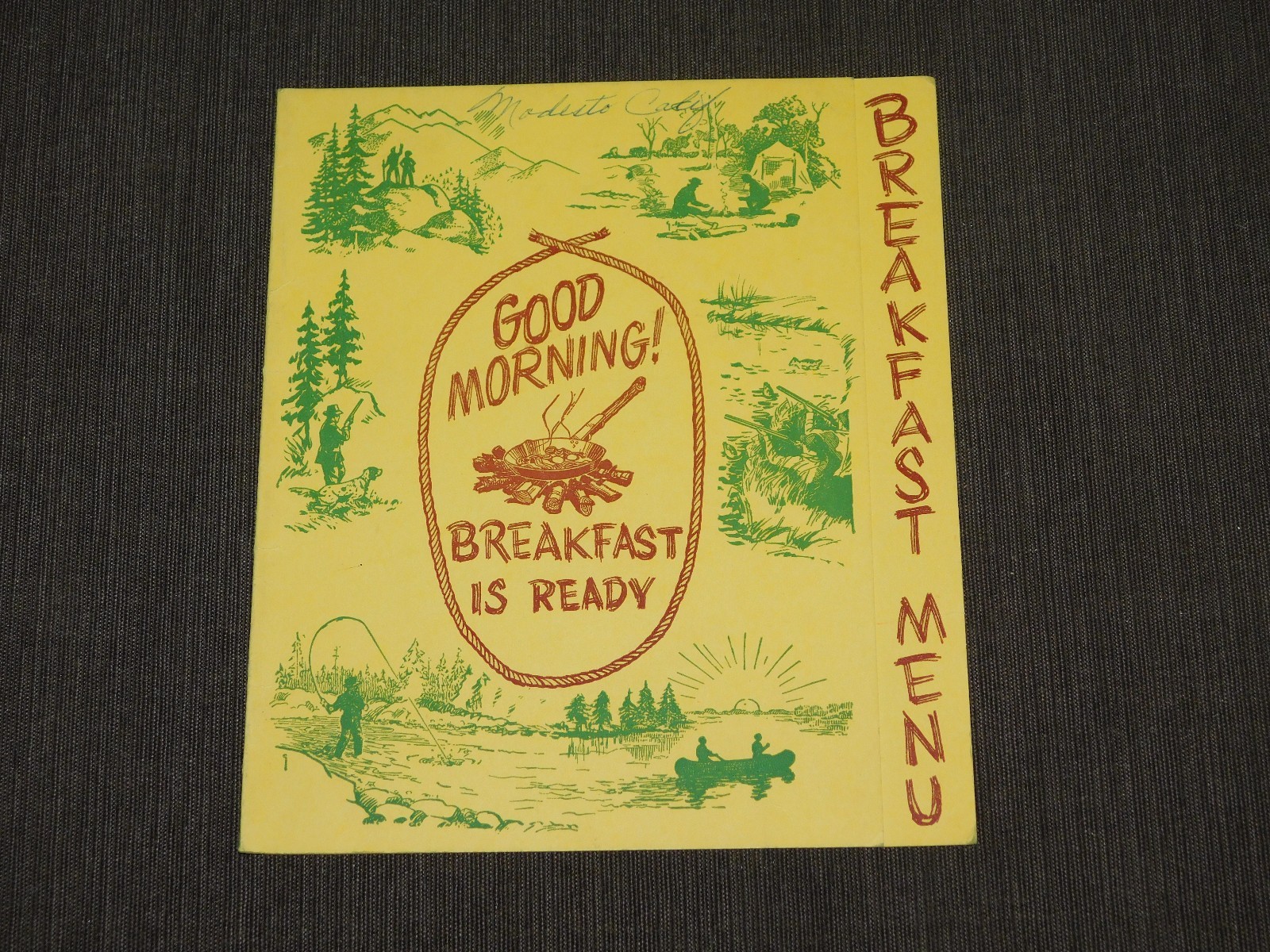VINTAGE OLD DINING MODESTO CALIFORNIA  RESTAURANT BREAKFAST MENU