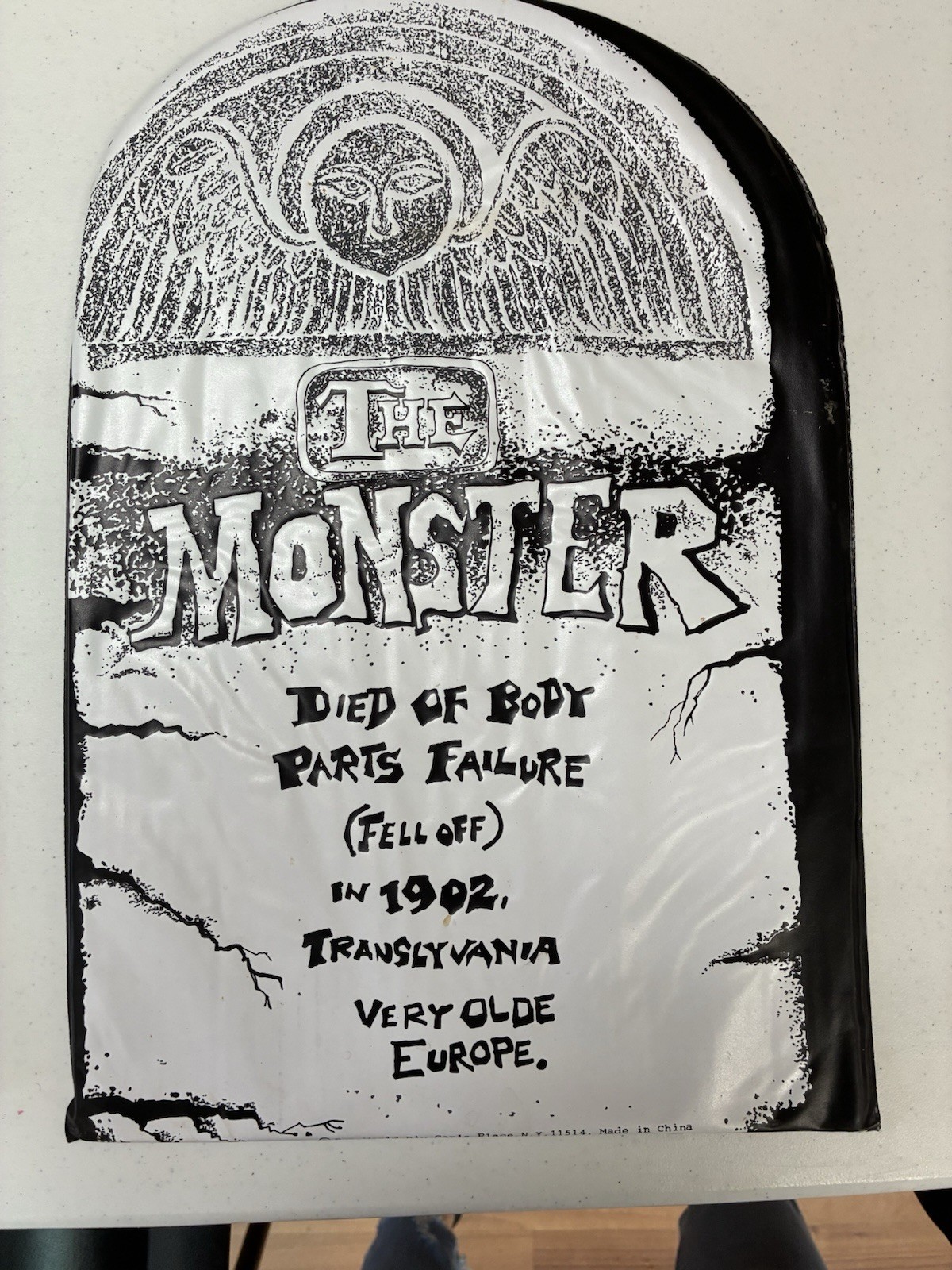 Vintage 1990s Fun World plastic tombstone Halloween Decor. Set of Four