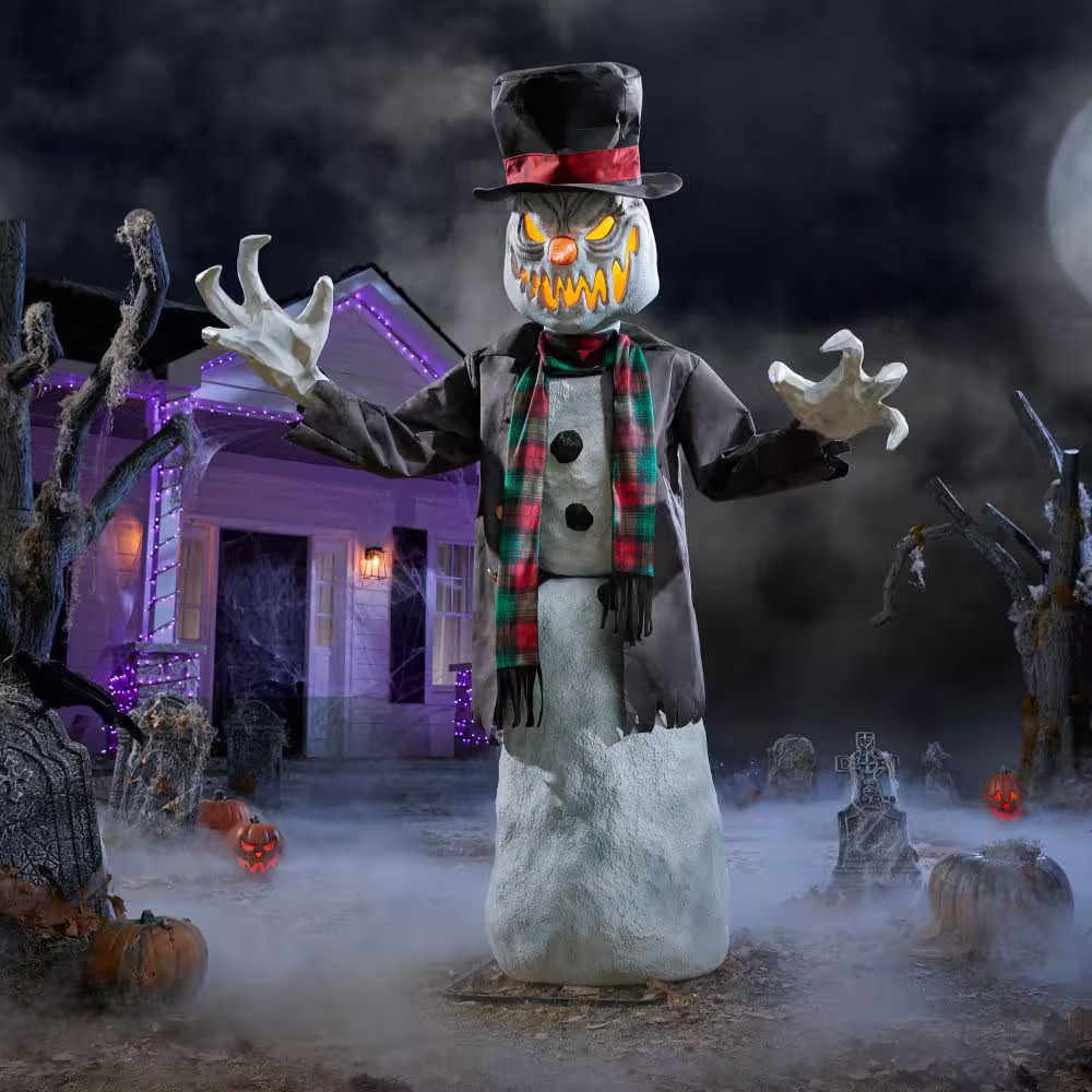 6.5 FT Wicked Woods Animated LED Snarling Snowman