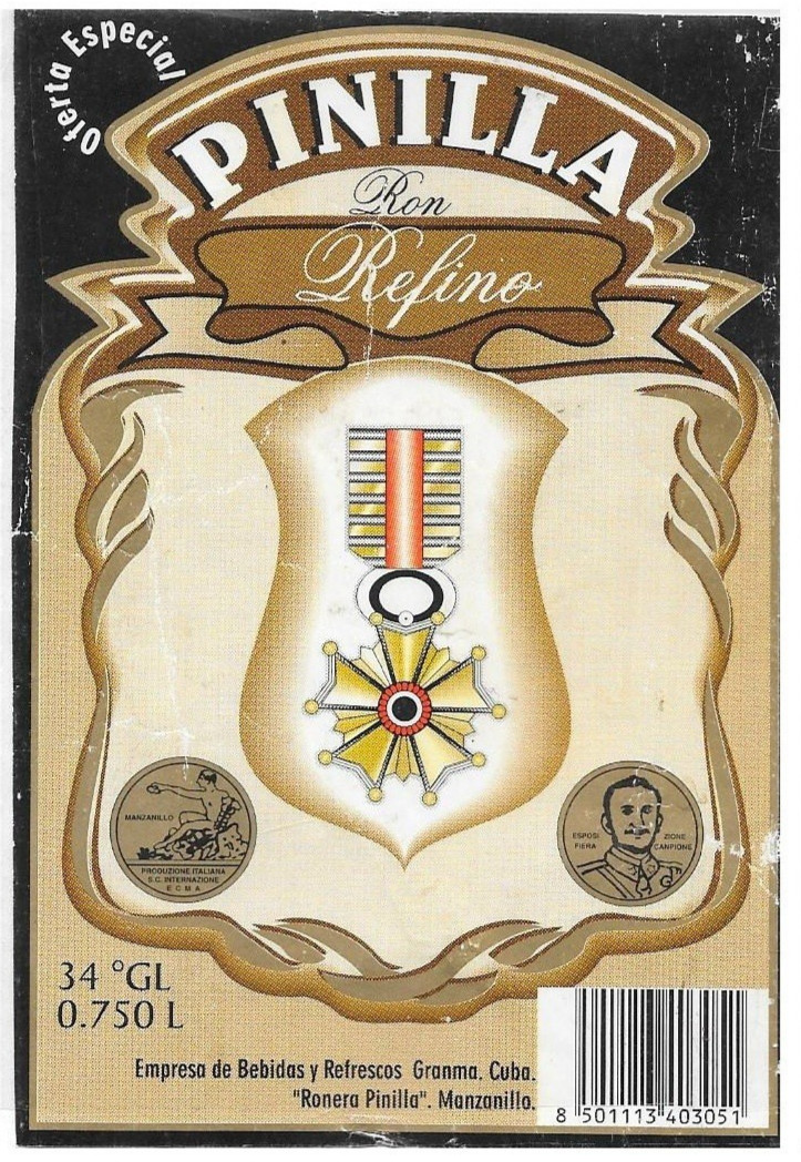 RARE Vintage PINILLA Ron Refino Cuban Rum Labels - Manzanillo, Cuba
