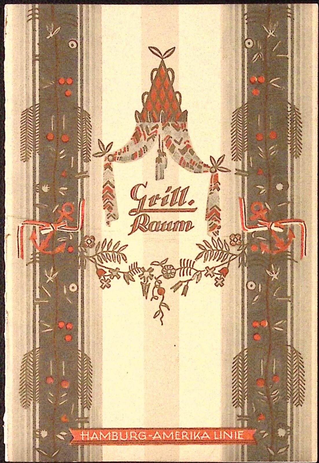 Hamburg Amerika Line ON BOARD THE STEAMER ALBERT BALLIN 1931 Dinner Menu Hamburg Amerika Line ON BOARD THE STEAMER ALBERT BALLIN 1931 Dinner Menu