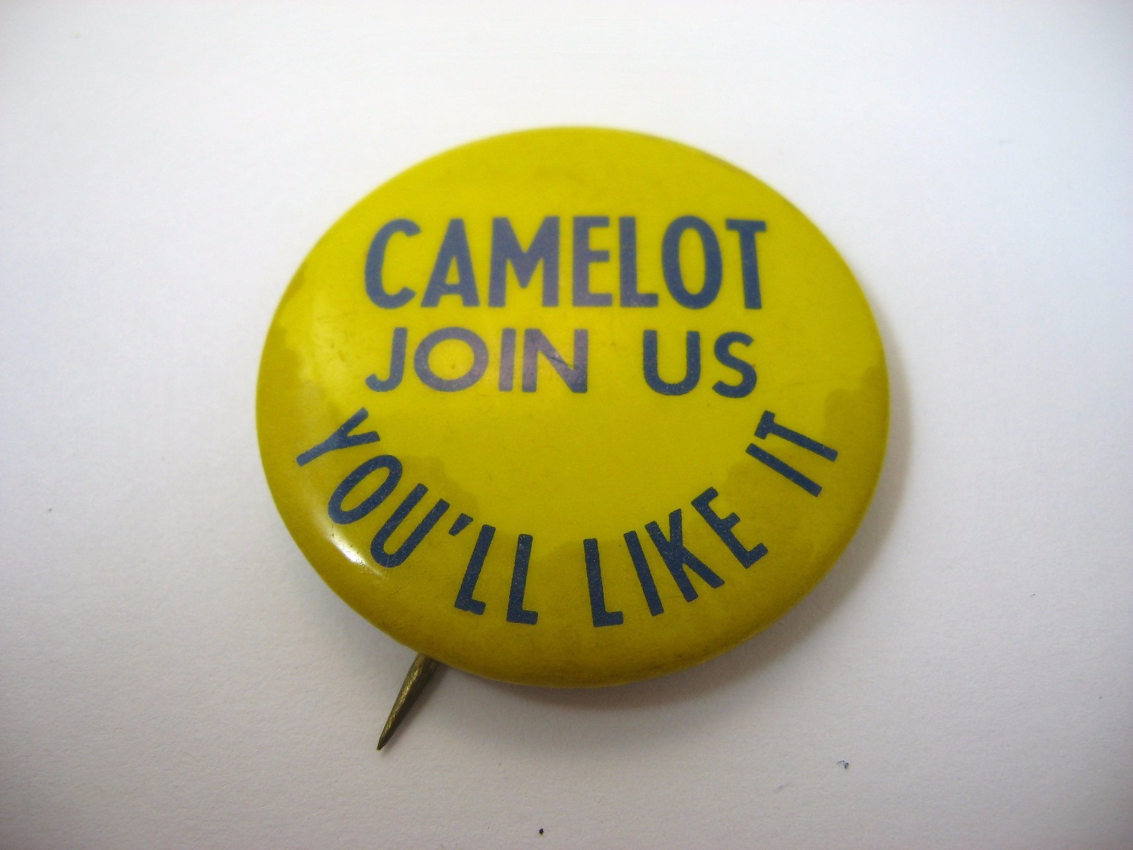 Vintage Camelot Music Pinback Button 