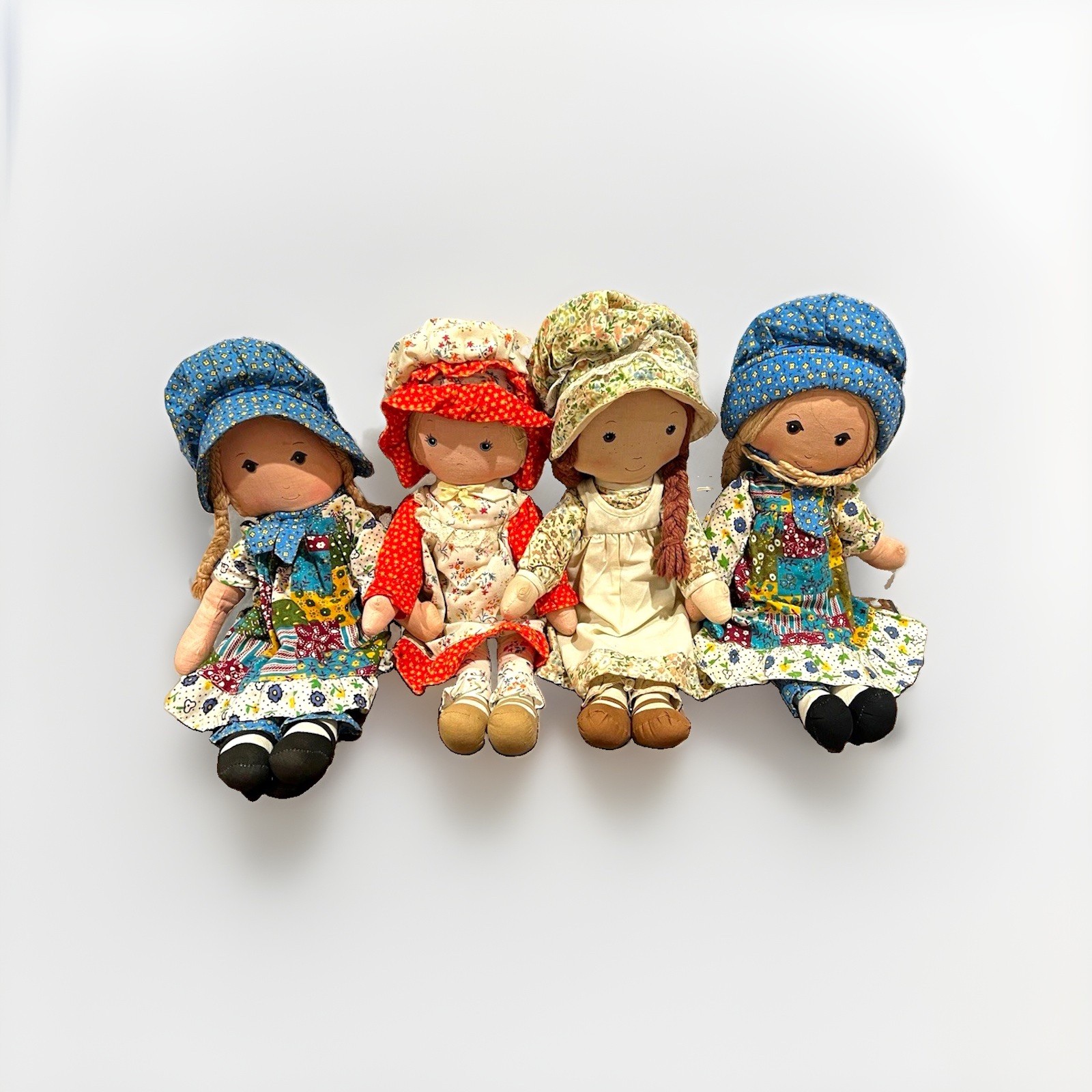 Vintage 1970s Holly Hobbie and Friends Rag Dolls Knickerbocker Amy Carrie