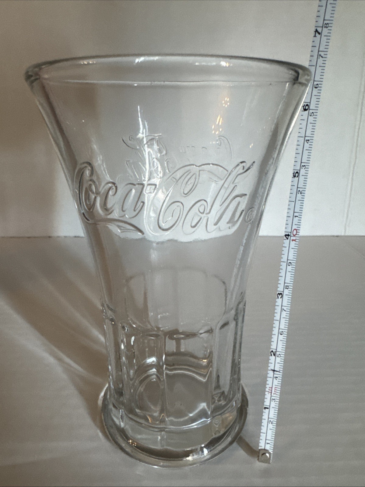 Vintage Libbey Clear Glass Flared Top Weighted Bottom Coca Cola Drinking Glass
