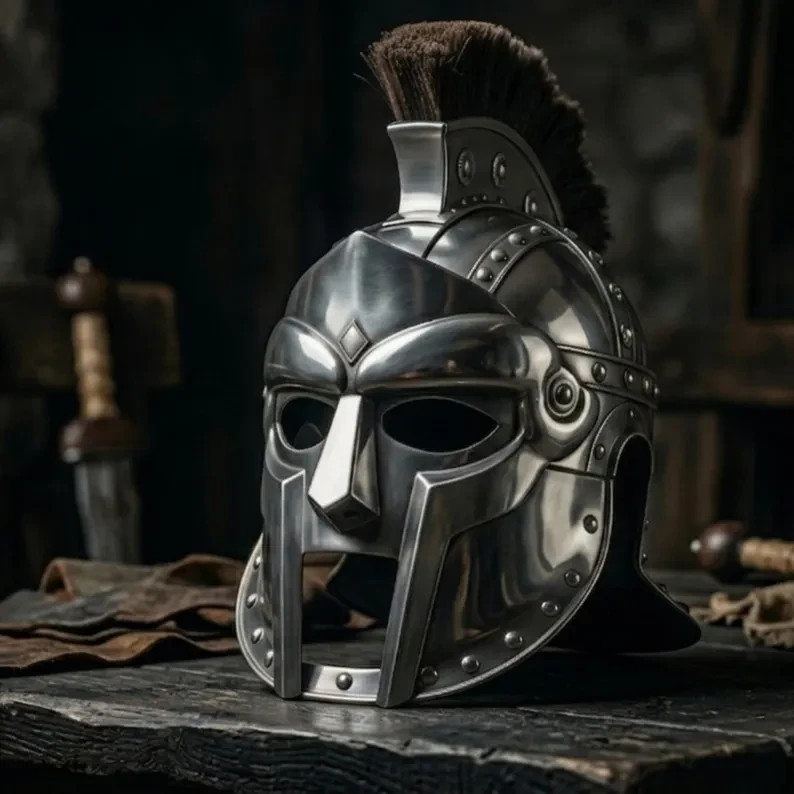 Medieval Spartan Helmet Greek Warrior Armor Helmet Costume Cosplay Display