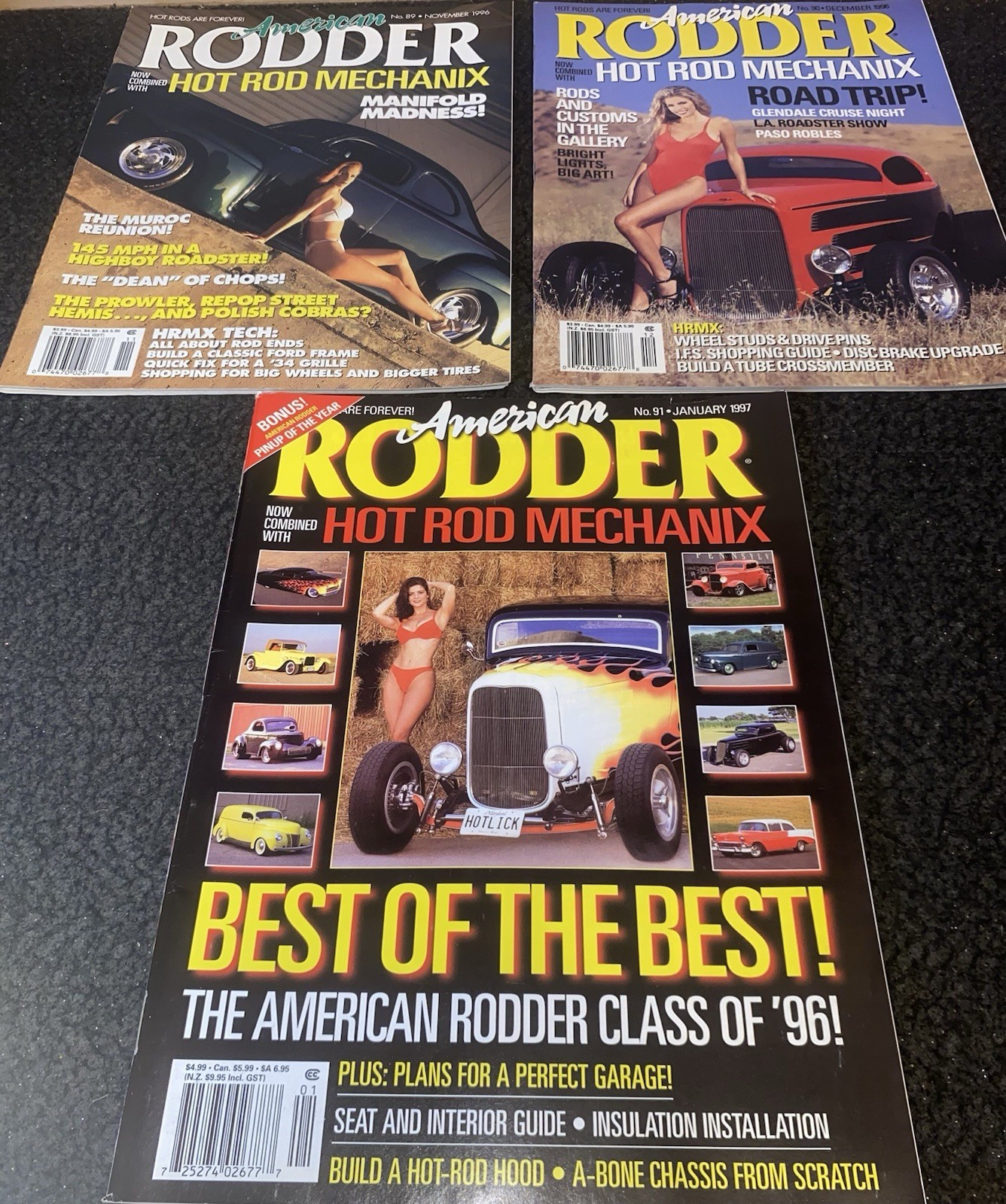 JAN 1997  (With Poster) + NOV & DEC NO LABEL ISSUES ~ AMERICAN RODDER MAGAZINES
