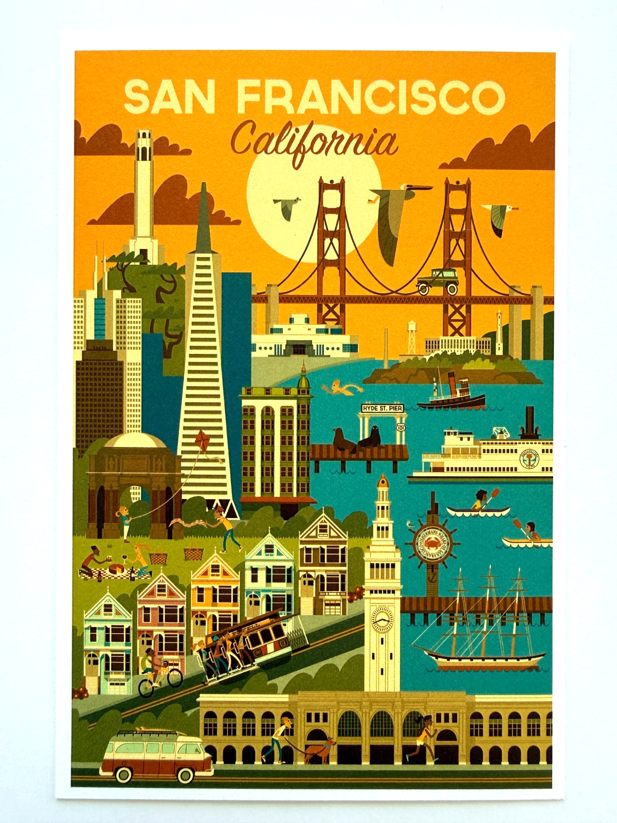 San Francisco CA Postcard Golden Gate Bridge Painted Ladies Lantern Press 4x6 San Francisco CA Postcard Golden Gate Bridge Painted Ladies Lantern Press 4x6