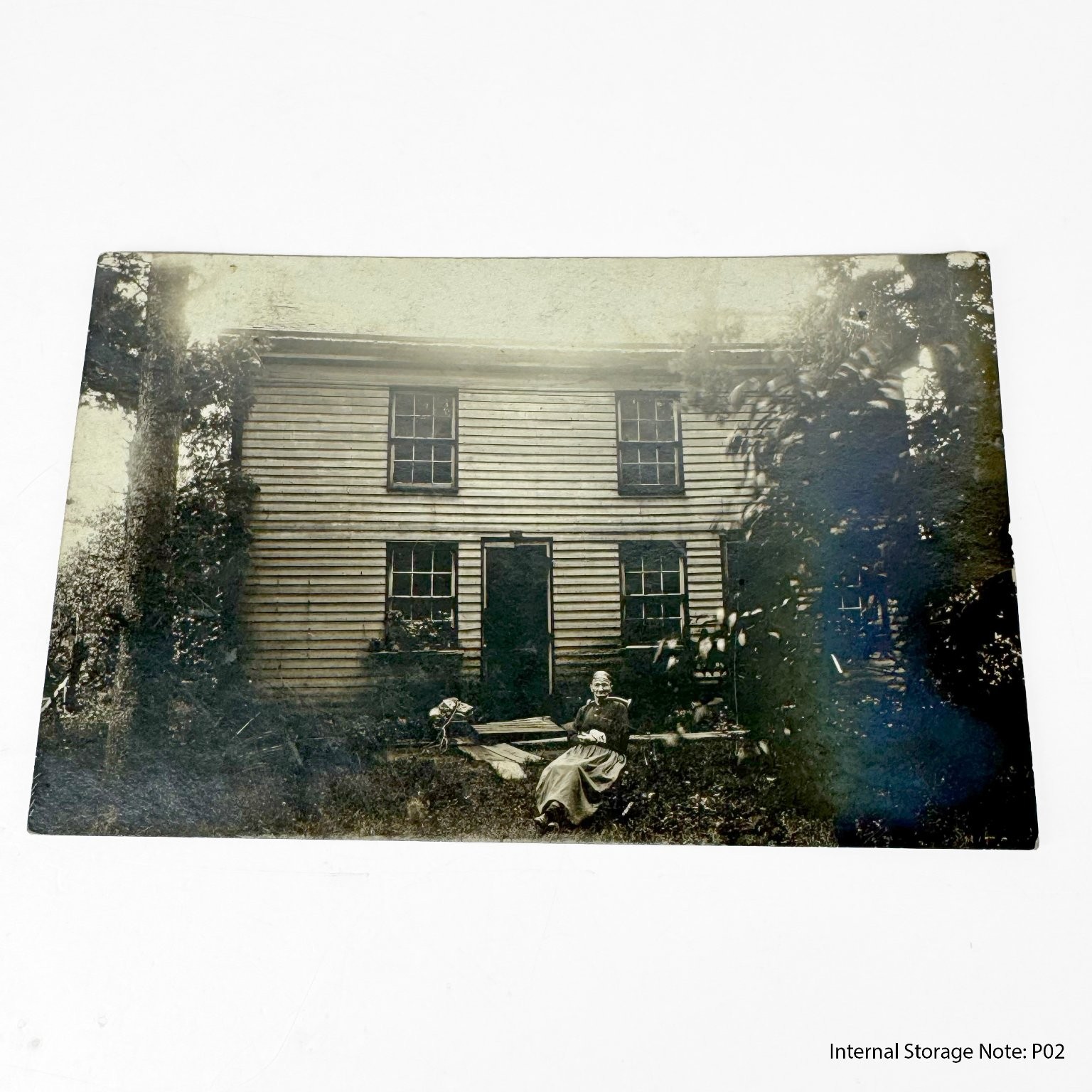 Vintage RPPC Postcard Woman House Rural Home 
