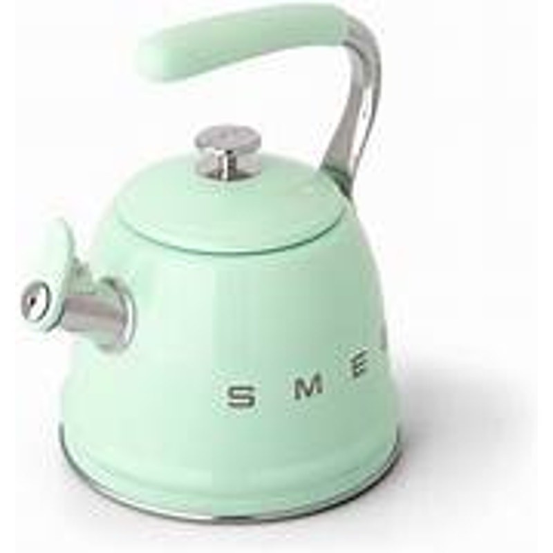 NEW SMEG Stainless-Steel Pastel Green Whistling Kettle 2.5-Qt. NEW SMEG Stainless-Steel Pastel Green Whistling Kettle 2.5-Qt.