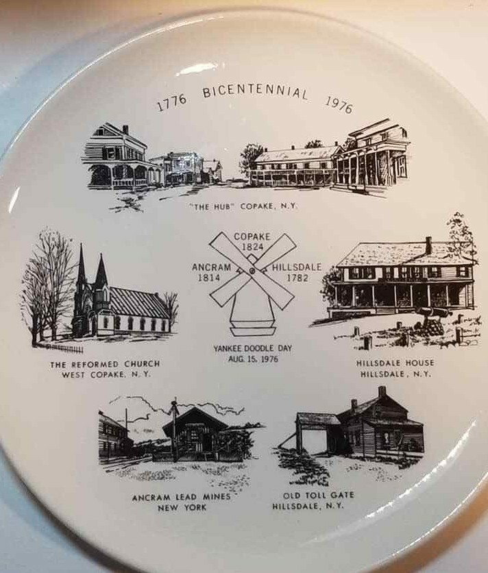 1776 1976 New York Bicentennial Plate Sheffield Pottery Yankee Doodle Day 9 inch 1776 1976 New York Bicentennial Plate Sheffield Pottery Yankee Doodle Day 9 inch