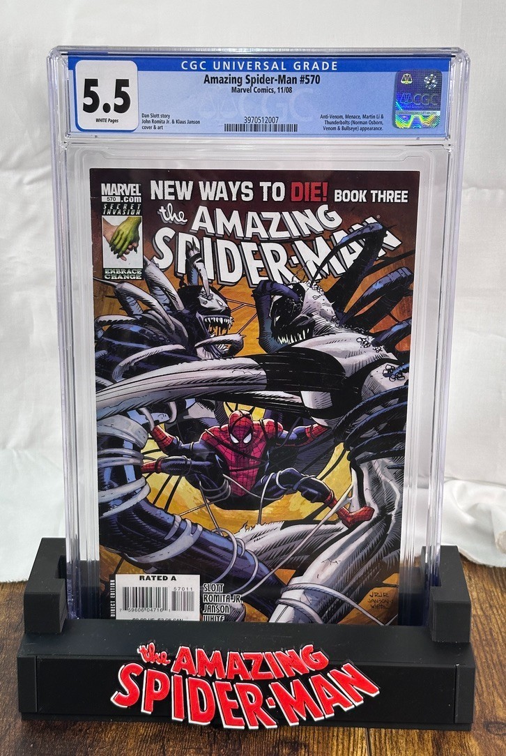 Amazing Spider-Man #570 CGC 5.5 White Pages 1st Full Anti-Venom Marvel 2008