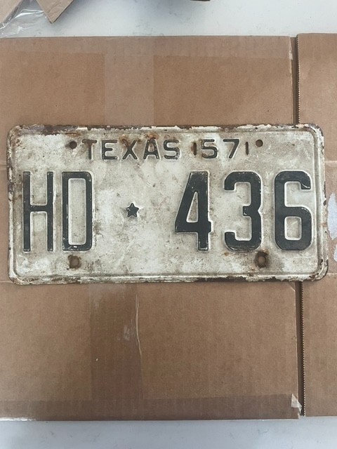 Vintage 1957 Texas License Plate Single HD 436 Antique Car Tag Garage Decor Vintage 1957 Texas License Plate Single HD 436 Antique Car Tag Garage Decor